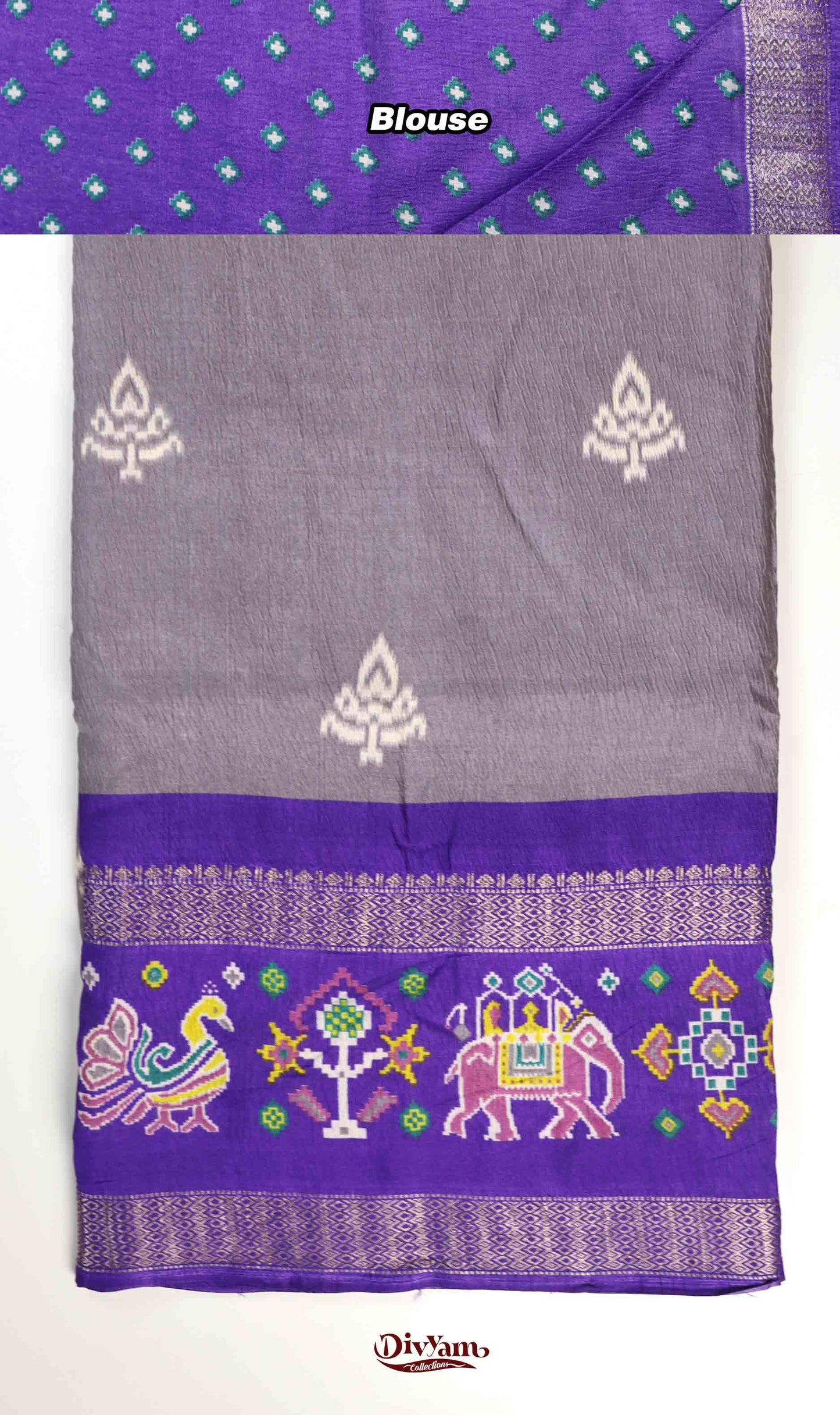 DC227 | Fancy Soft Silk Saree with Elegant Gap Border