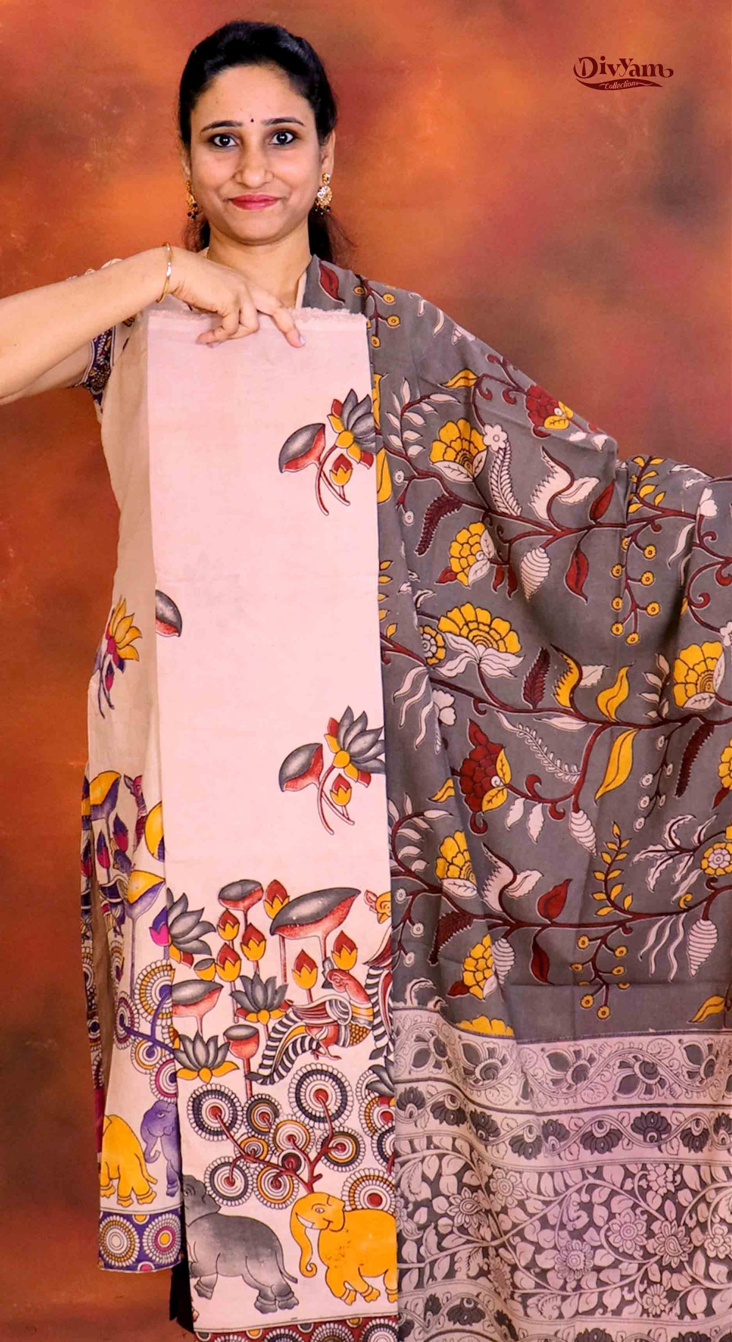 DC210 | Pure Cotton Dress Materials with Kalamkari  Print – 2 Piece Sets