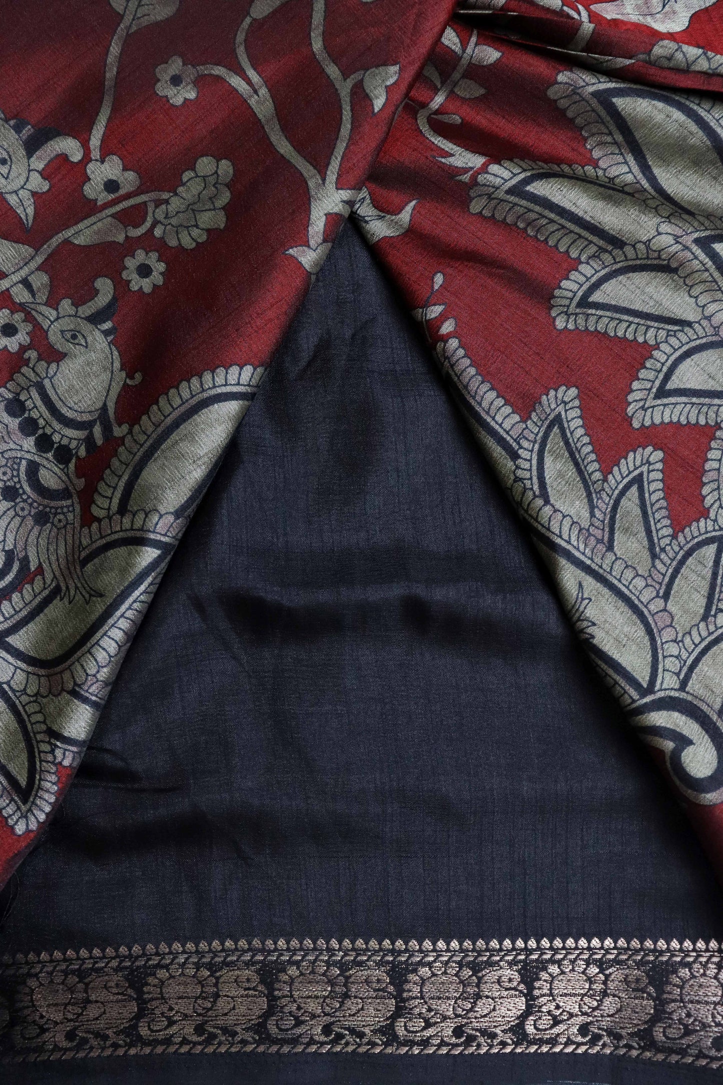 DC102 | Maheshwari Silk Saree | Narayanapattu Border & Kalamkari Print | 6 Beautiful colours