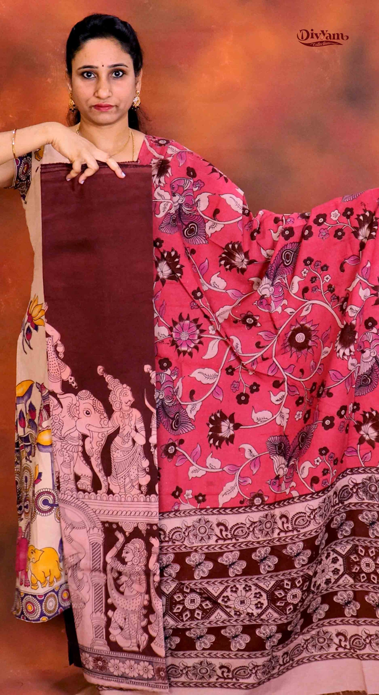DC210 | Pure Cotton Dress Materials with Kalamkari  Print – 2 Piece Sets