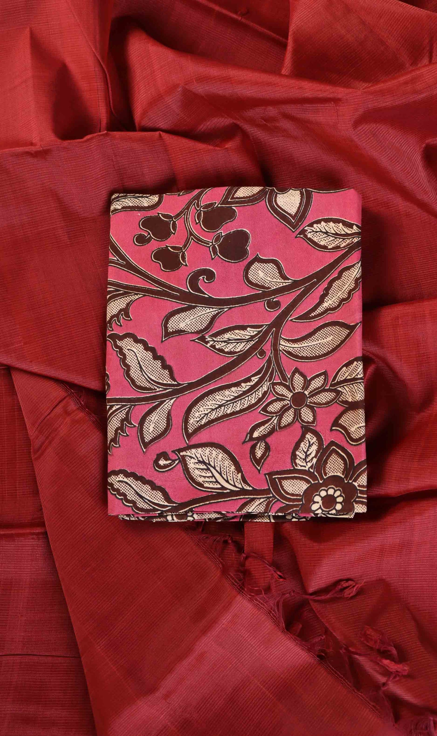 Pure Handloom Saree with Extra Kalamkari Blouse | Premium Handwoven Saree | DC243