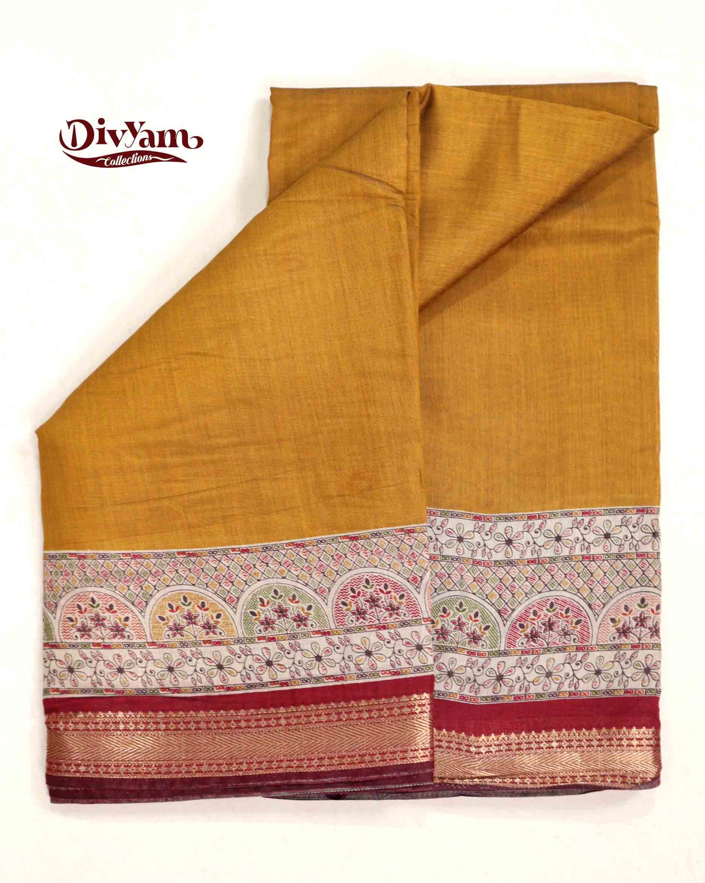 DC169 | Maheshwari Cotton Saree with Designer Border & Pallu | Contrast Blouse