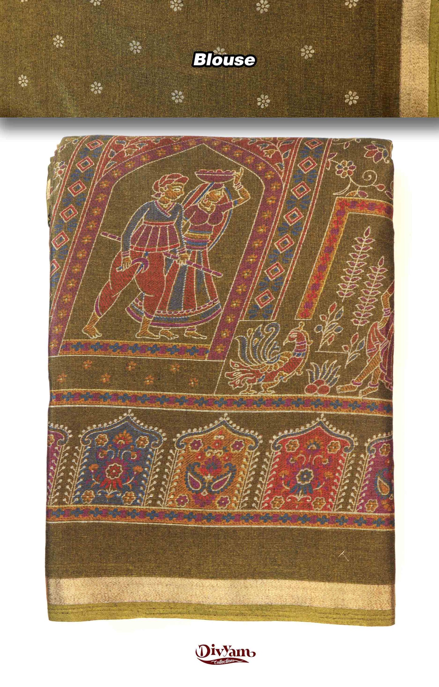 DC248 | Mashru Silk Saree with Pashmina Kashmiri Design