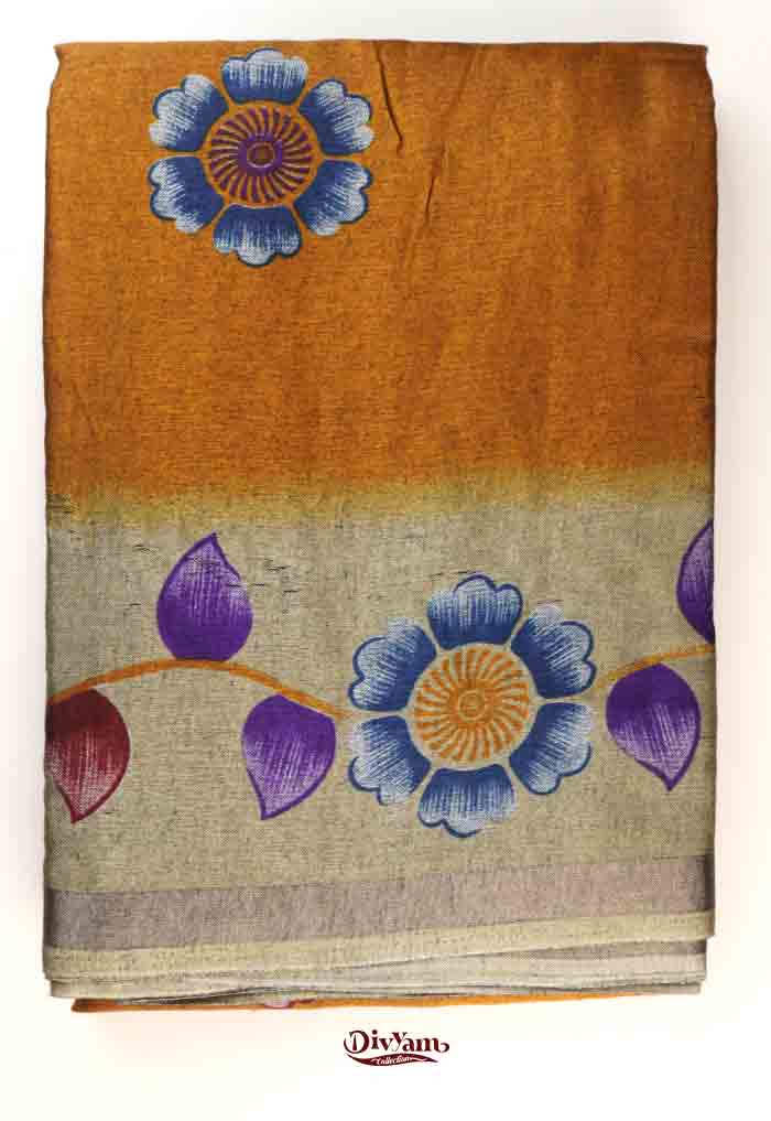 DC306 | Soft Modal Silk Saree with Brush-Painted Floral Print