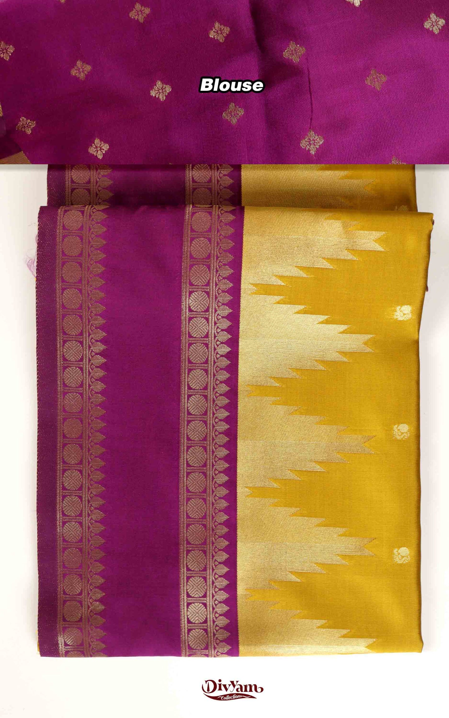 DC175 | Semi Kanchipattu Saree with Temple Ghadwal Style Border | Contrast Traditional Weave