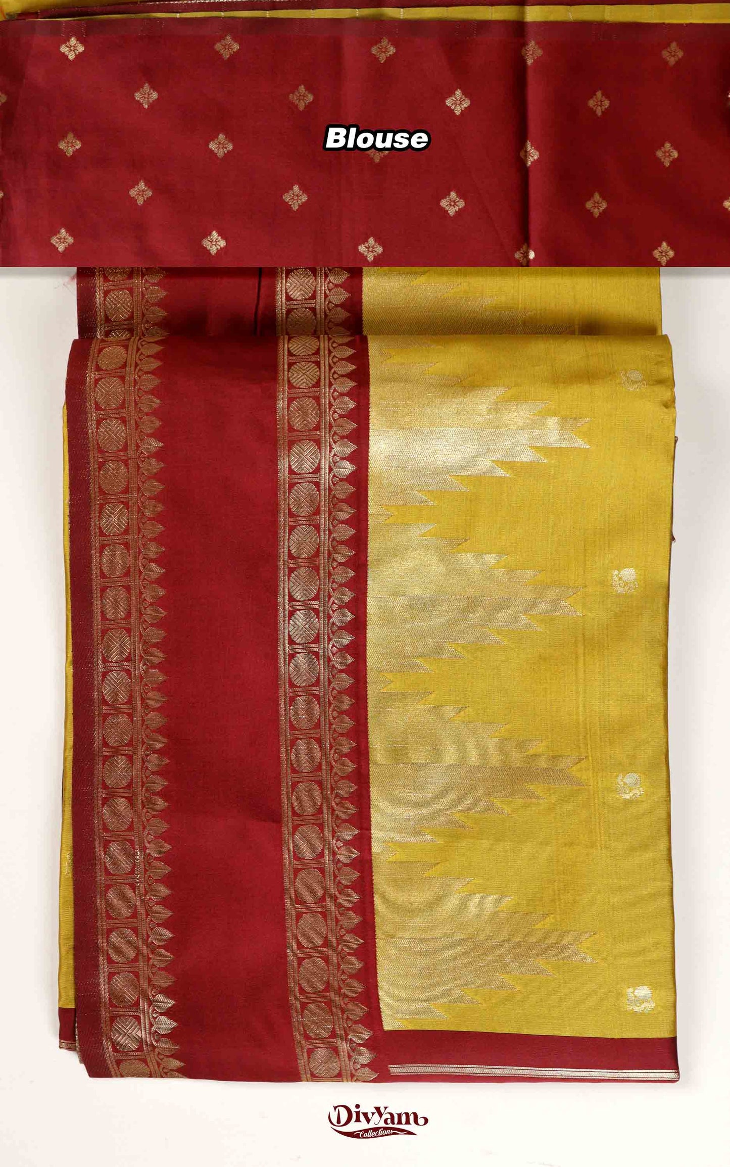DC175 | Semi Kanchipattu Saree with Temple Ghadwal Style Border | Contrast Traditional Weave