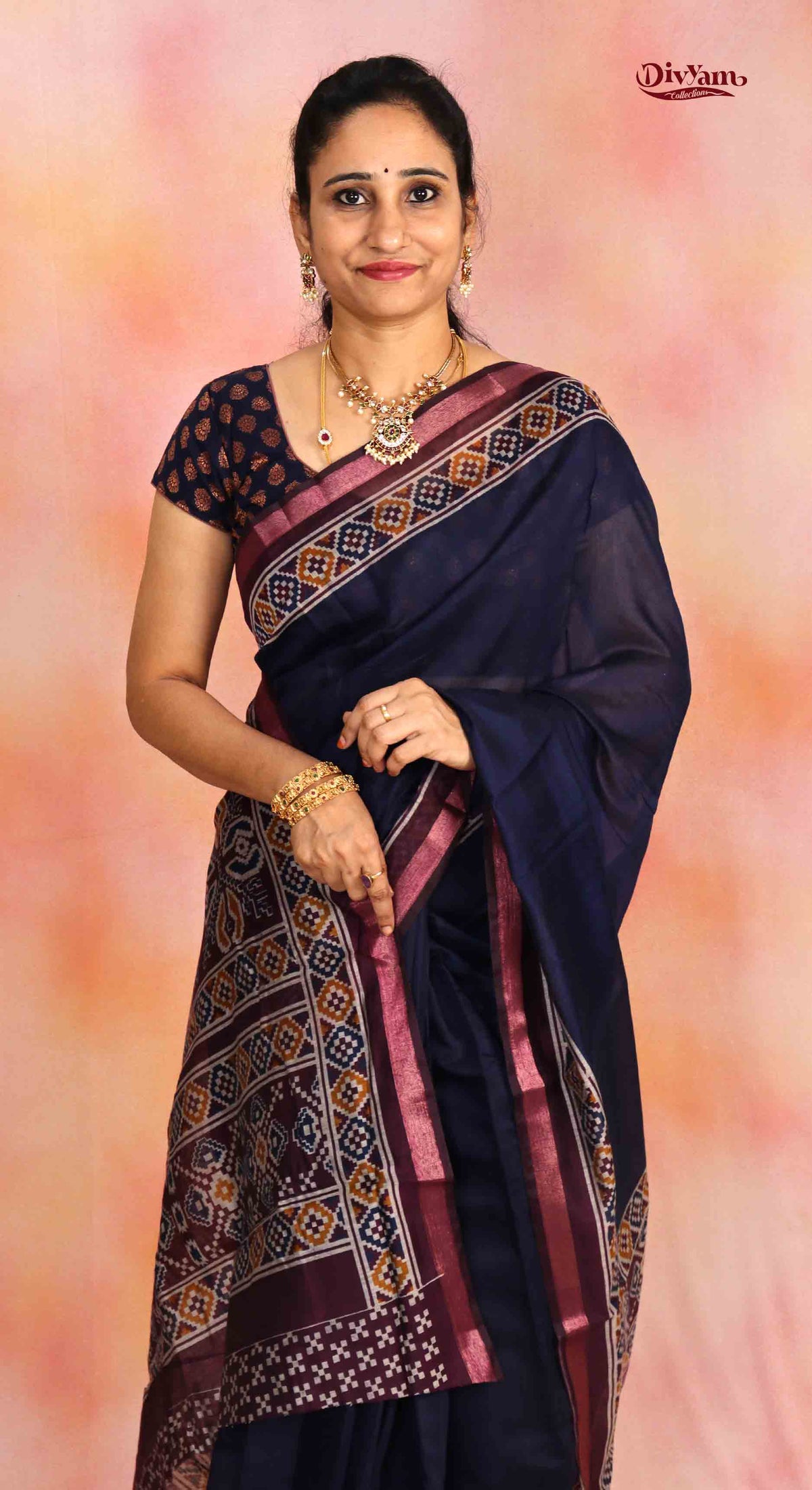 DC315 | Maheshwari Silk Cotton Plain Saree with Running Blouse