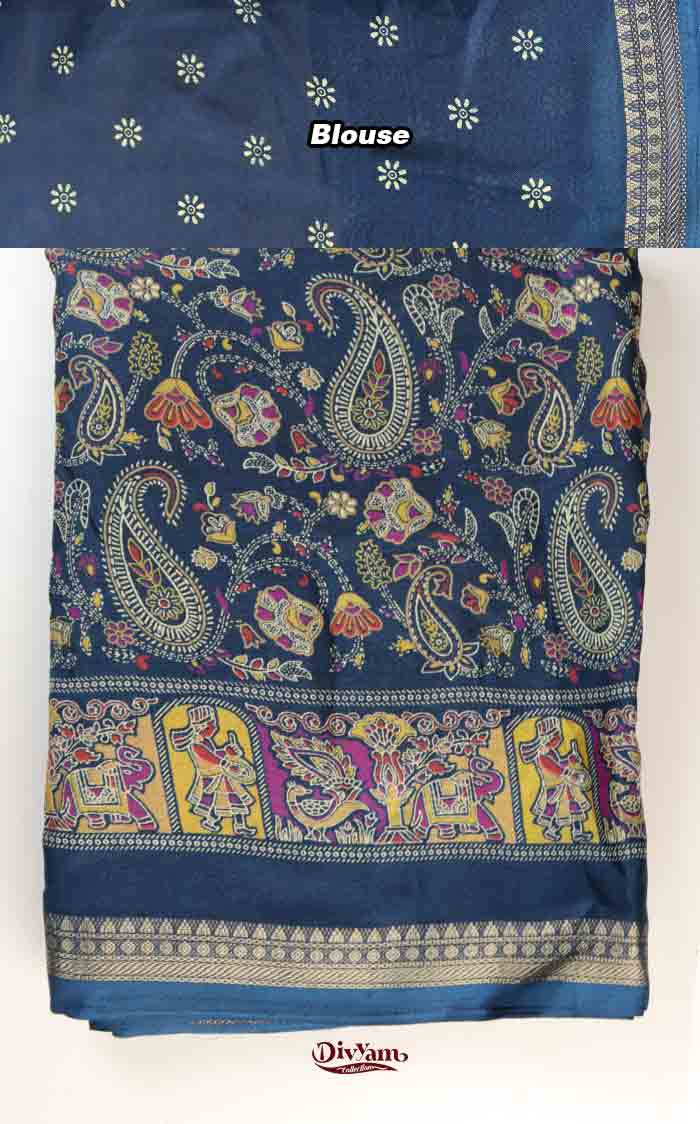 DC309 | Georgette Saree with Paisley Design & Temple Border