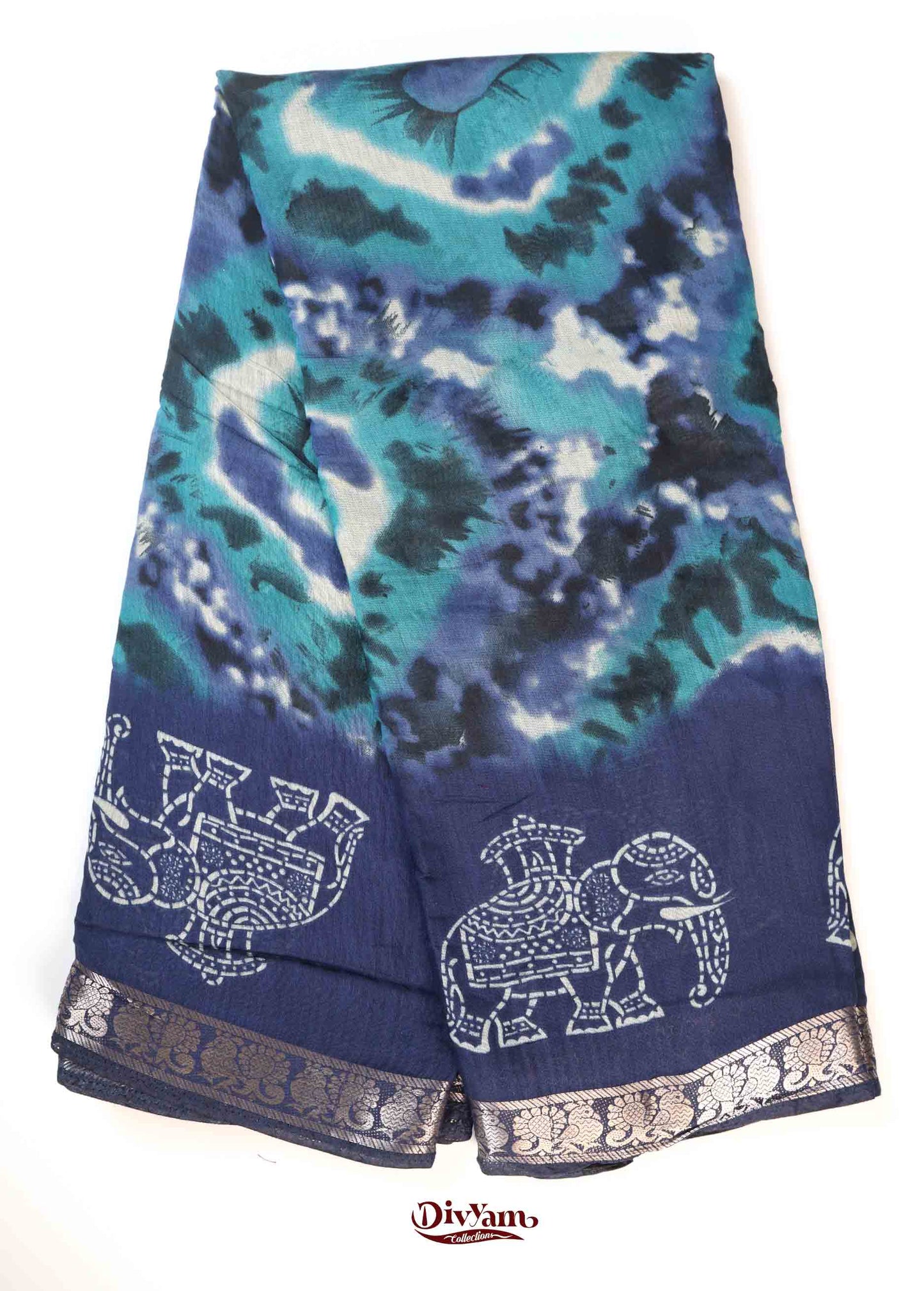 Mangalagiri Silk Saree with Shibori Print & Running Blouse | DC250