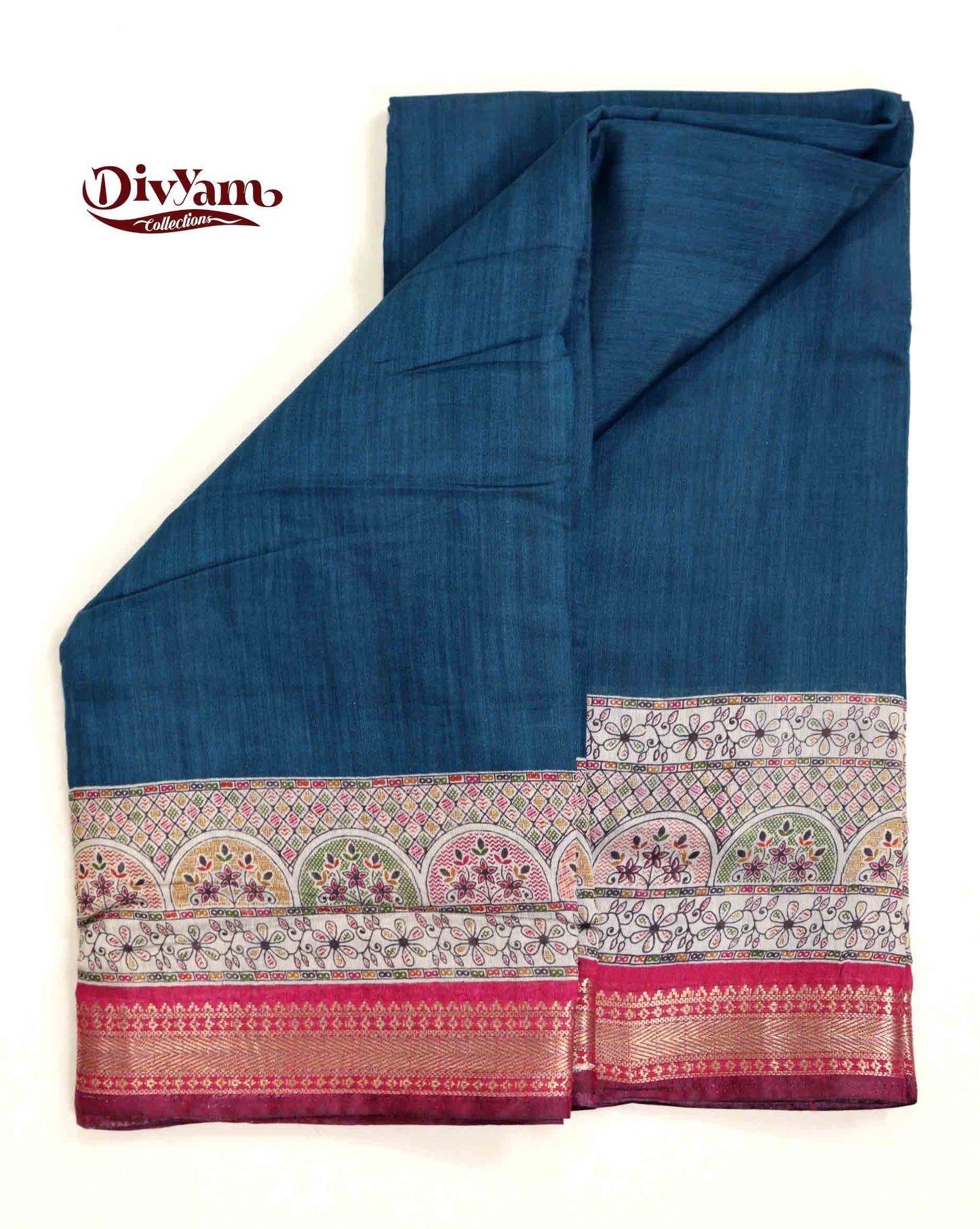 DC169 | Maheshwari Cotton Saree with Designer Border & Pallu | Contrast Blouse