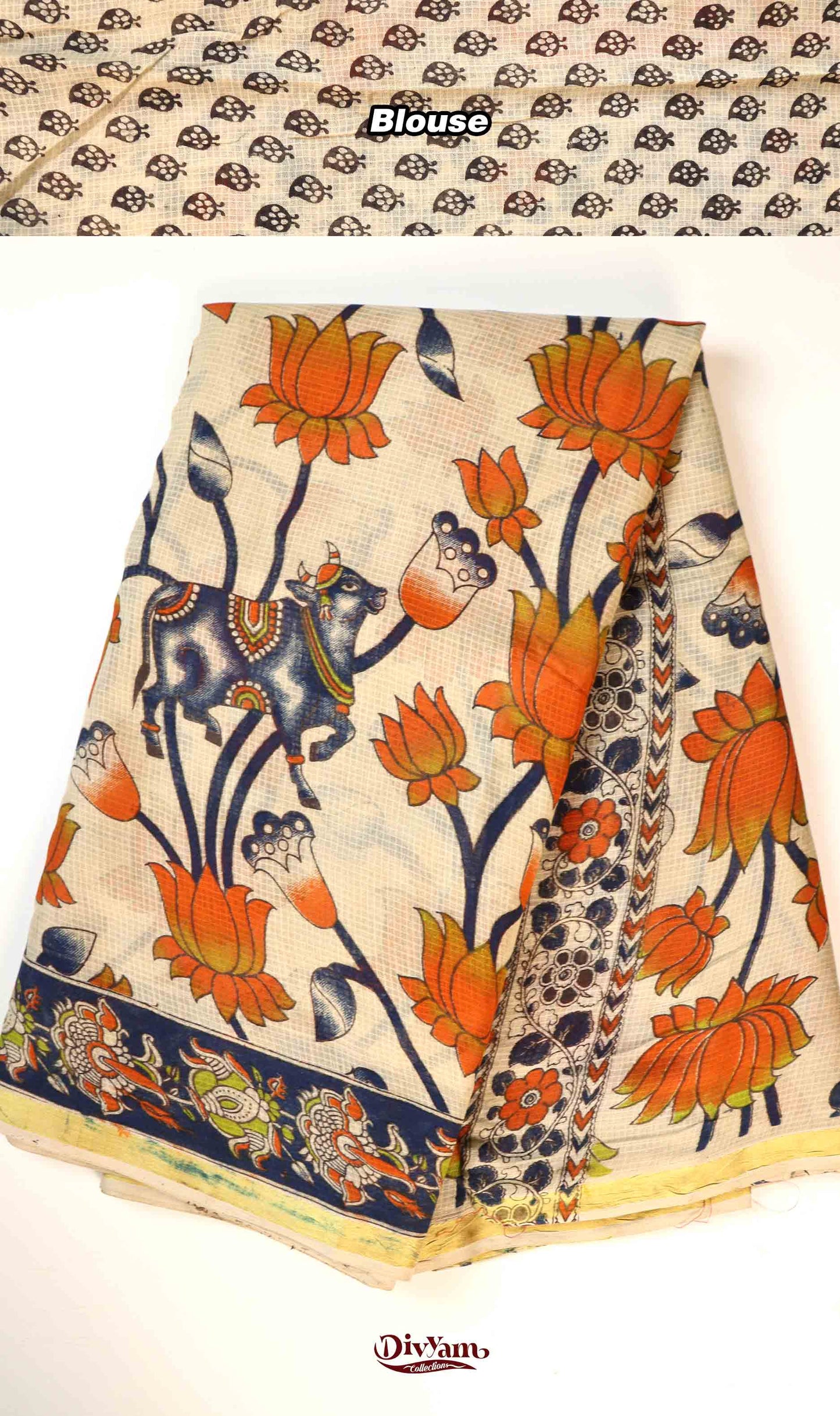 DC201 | Kota Kalamkari Print Saree with Running Blouse