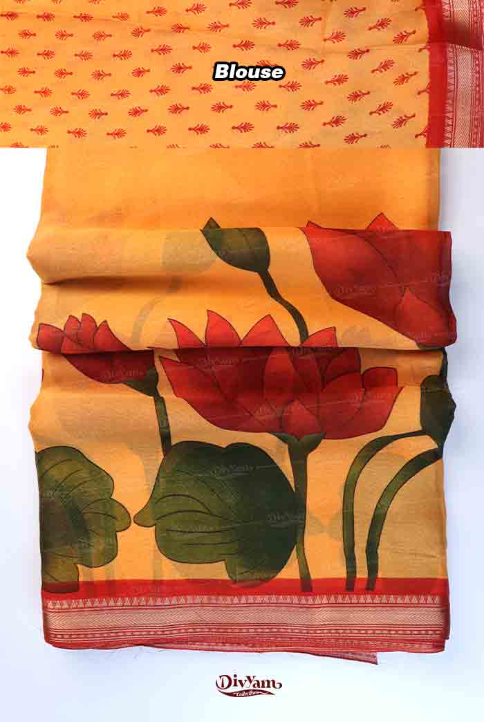 DC294 | Semi Viscose Georgette Saree with Narayanpet Border & Floral Highlights