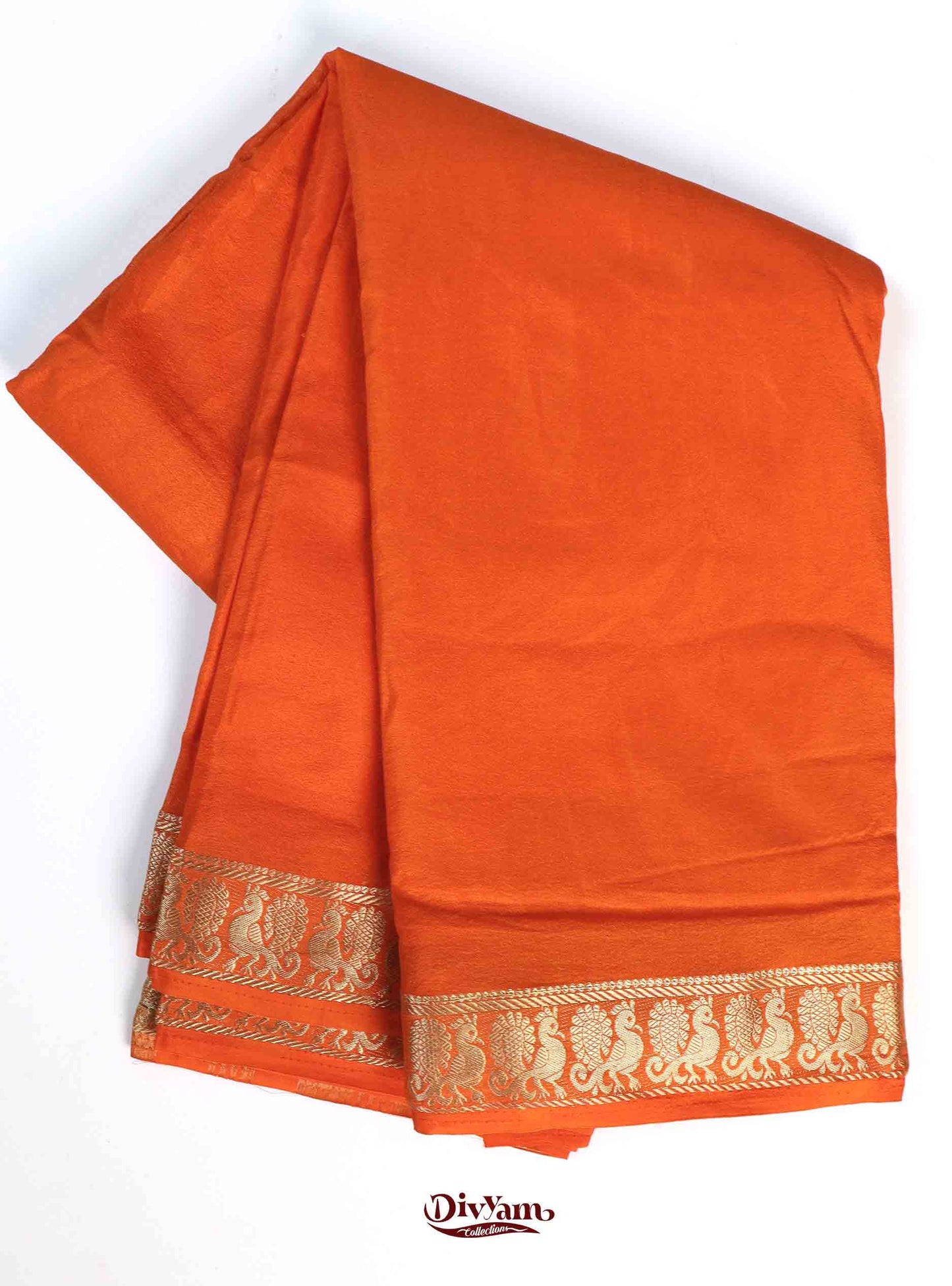 DC194 | Mysore Crepe Silk Saree with Rich Jari Border & Woven Pallu