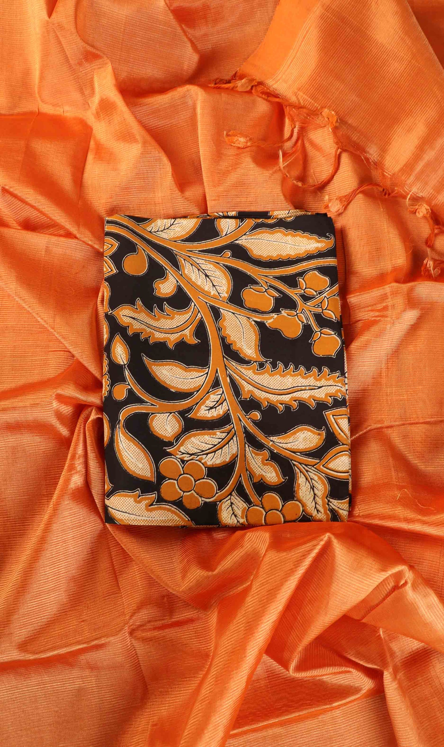 Pure Handloom Saree with Extra Kalamkari Blouse | Premium Handwoven Saree | DC243