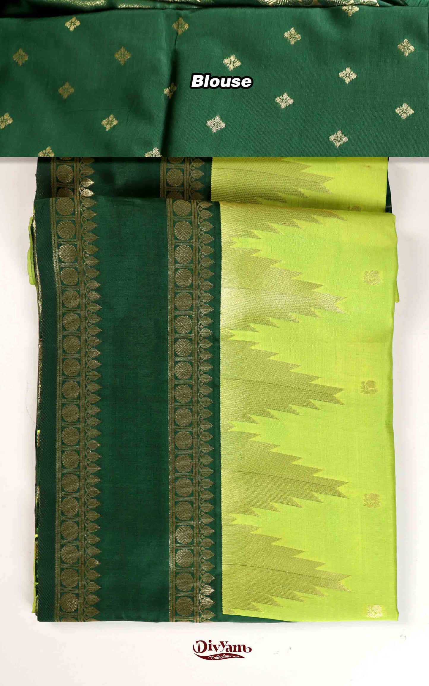 DC175 | Semi Kanchipattu Saree with Temple Ghadwal Style Border | Contrast Traditional Weave