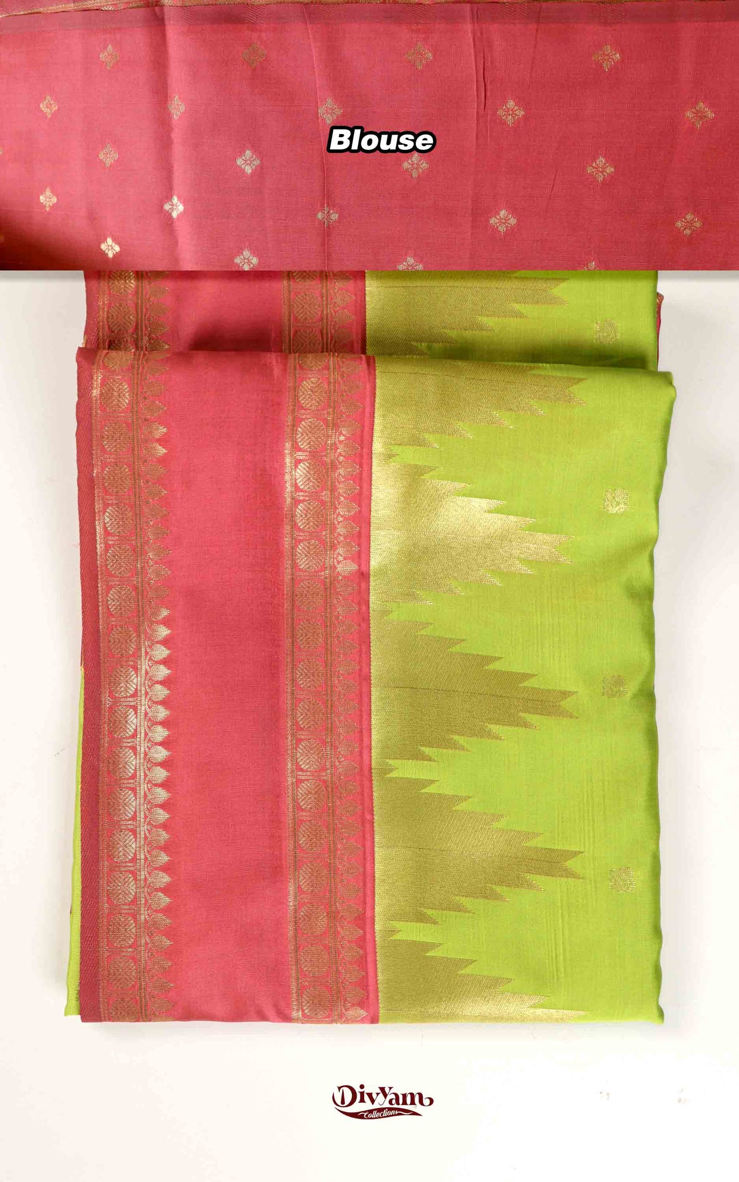 DC175 | Semi Kanchipattu Saree with Temple Ghadwal Style Border | Contrast Traditional Weave
