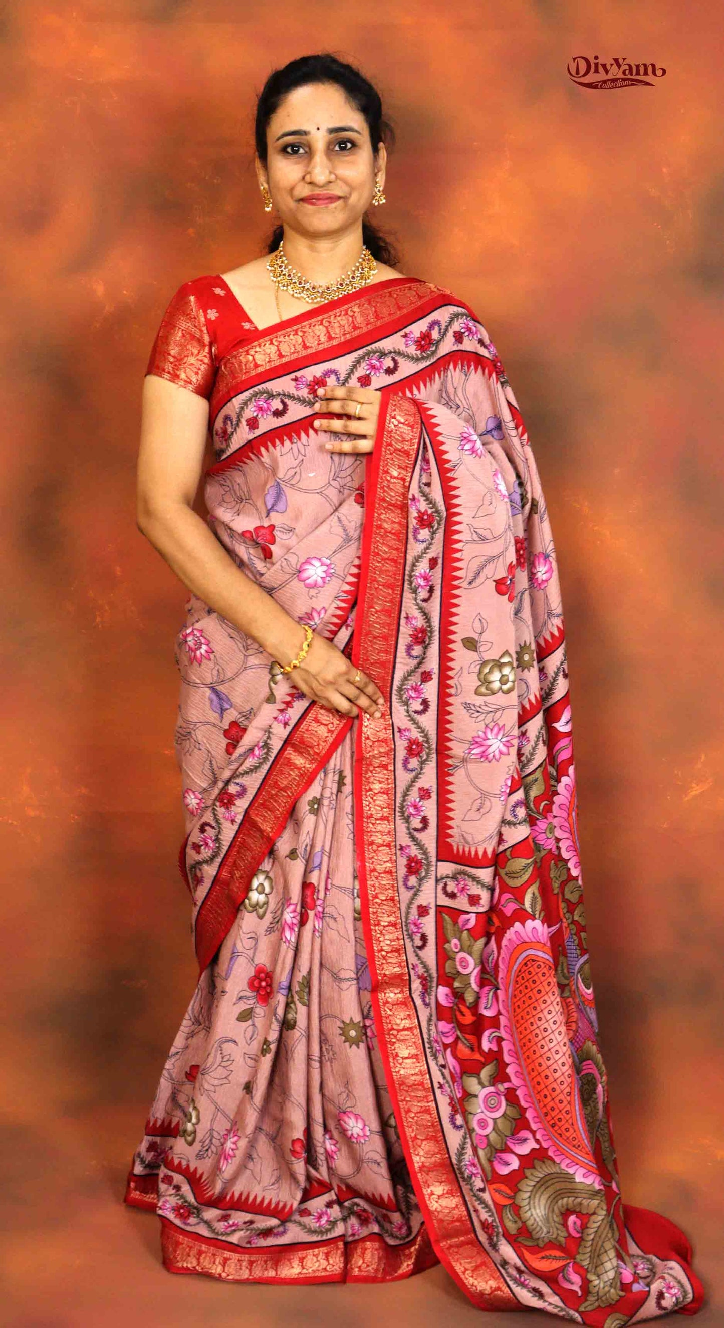 DC204 | Crushed Maheshwari Silk Saree with Narayanpet Border