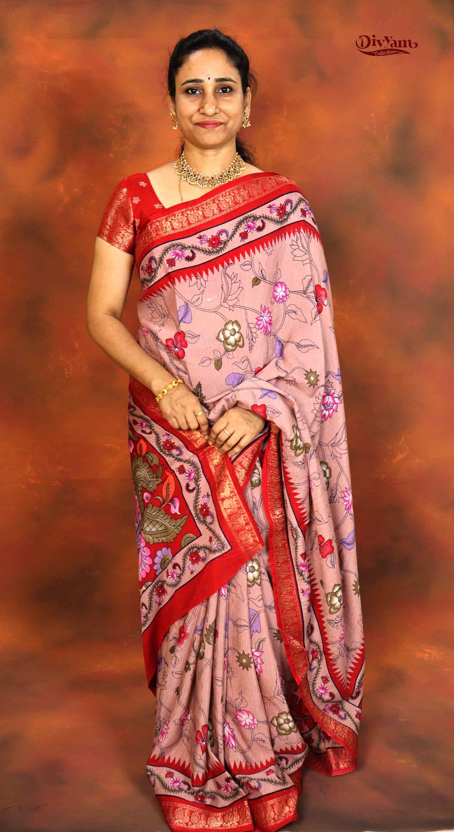 DC204 | Crushed Maheshwari Silk Saree with Narayanpet Border