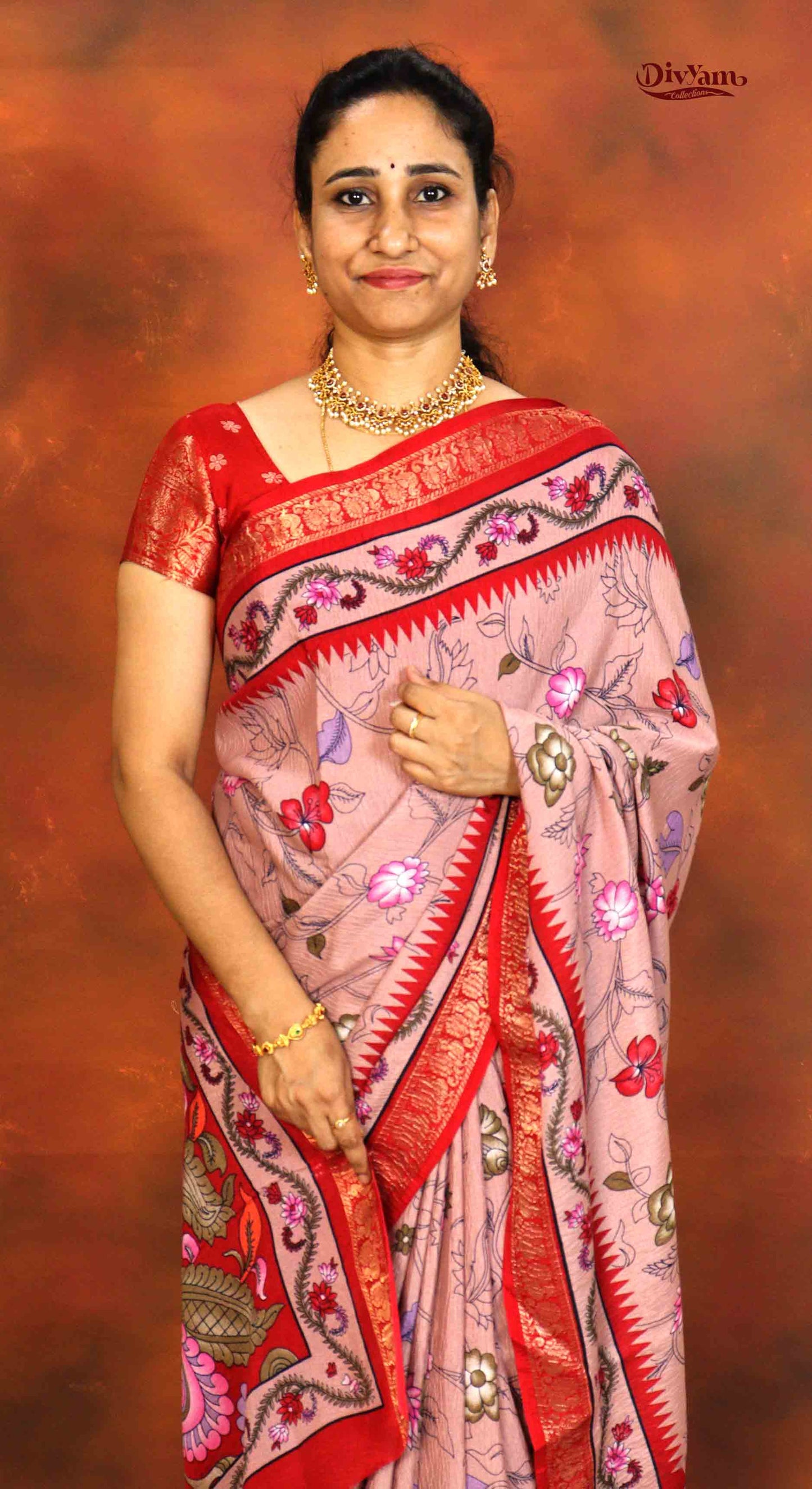 DC204 | Crushed Maheshwari Silk Saree with Narayanpet Border