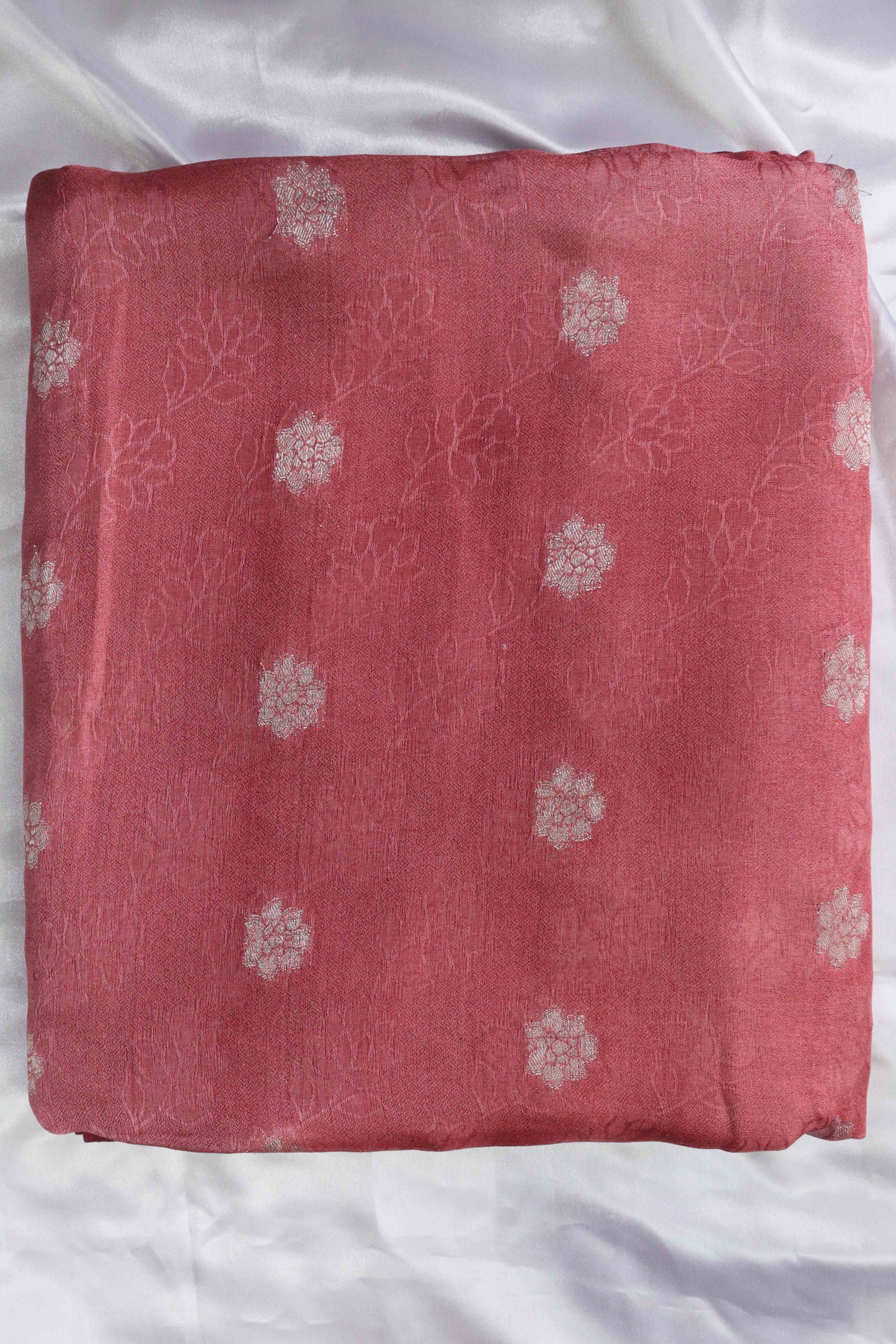 Peach Pink Designer Silk Saree – Double Border with Pichwai Print