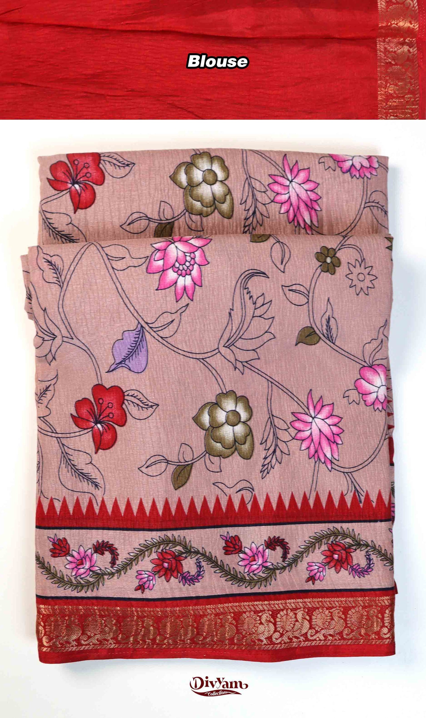 DC204 | Crushed Maheshwari Silk Saree with Narayanpet Border