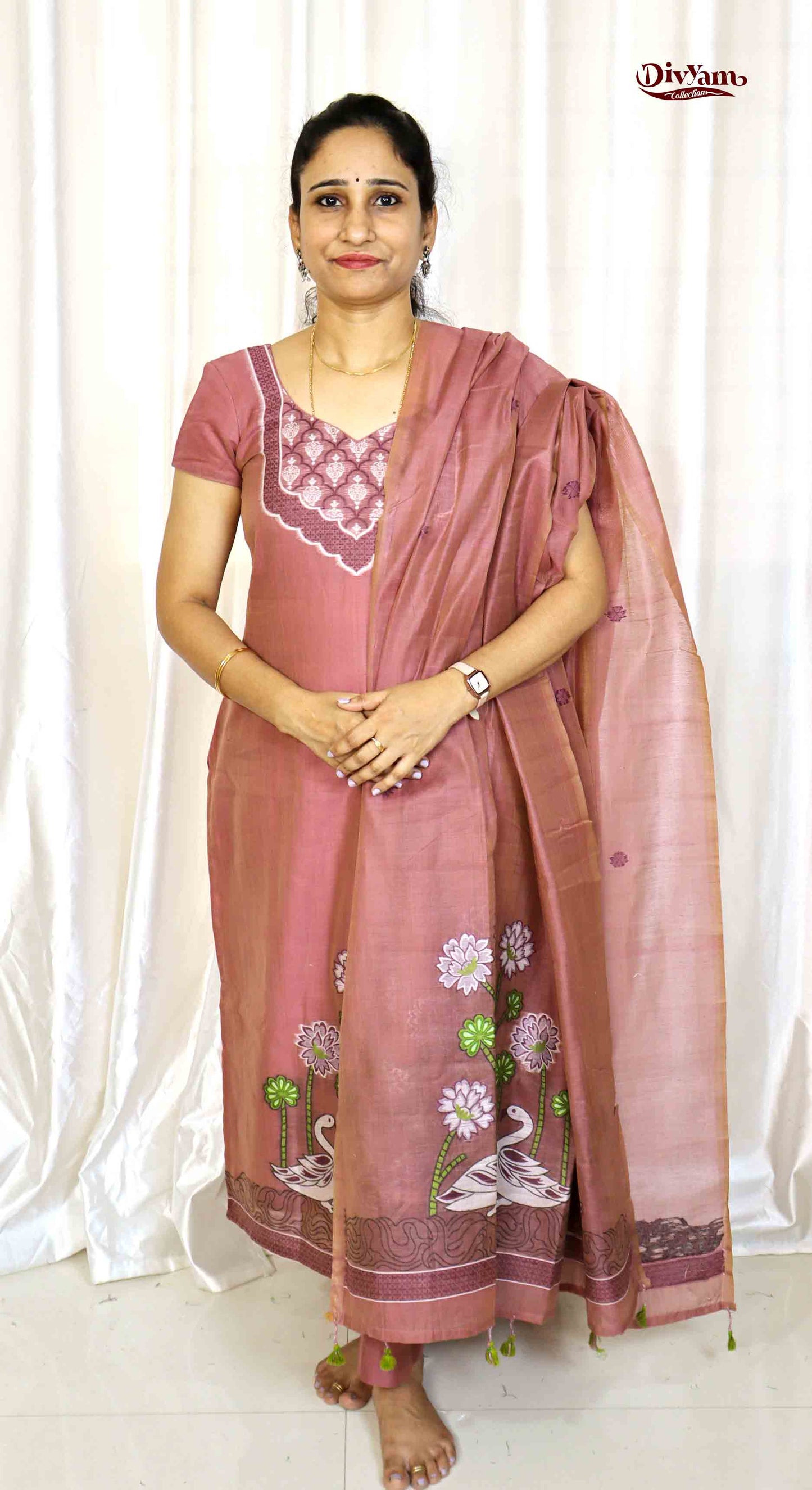 DC206 | Pure Jamdhani Cotton Linen 3 Piece Dress Material Sets