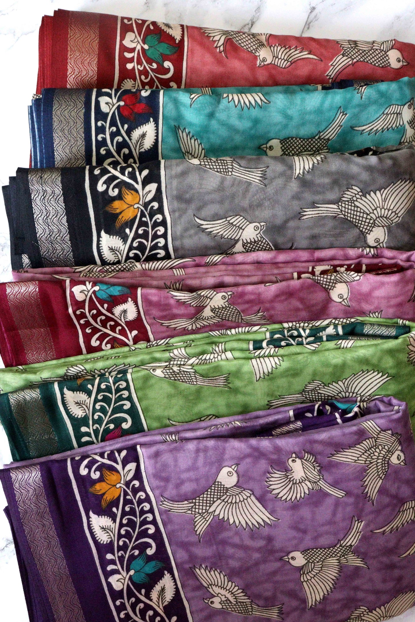 DCMS38 | Maheshwari Soft Silk Saree – Kalamkari Print with small zari border