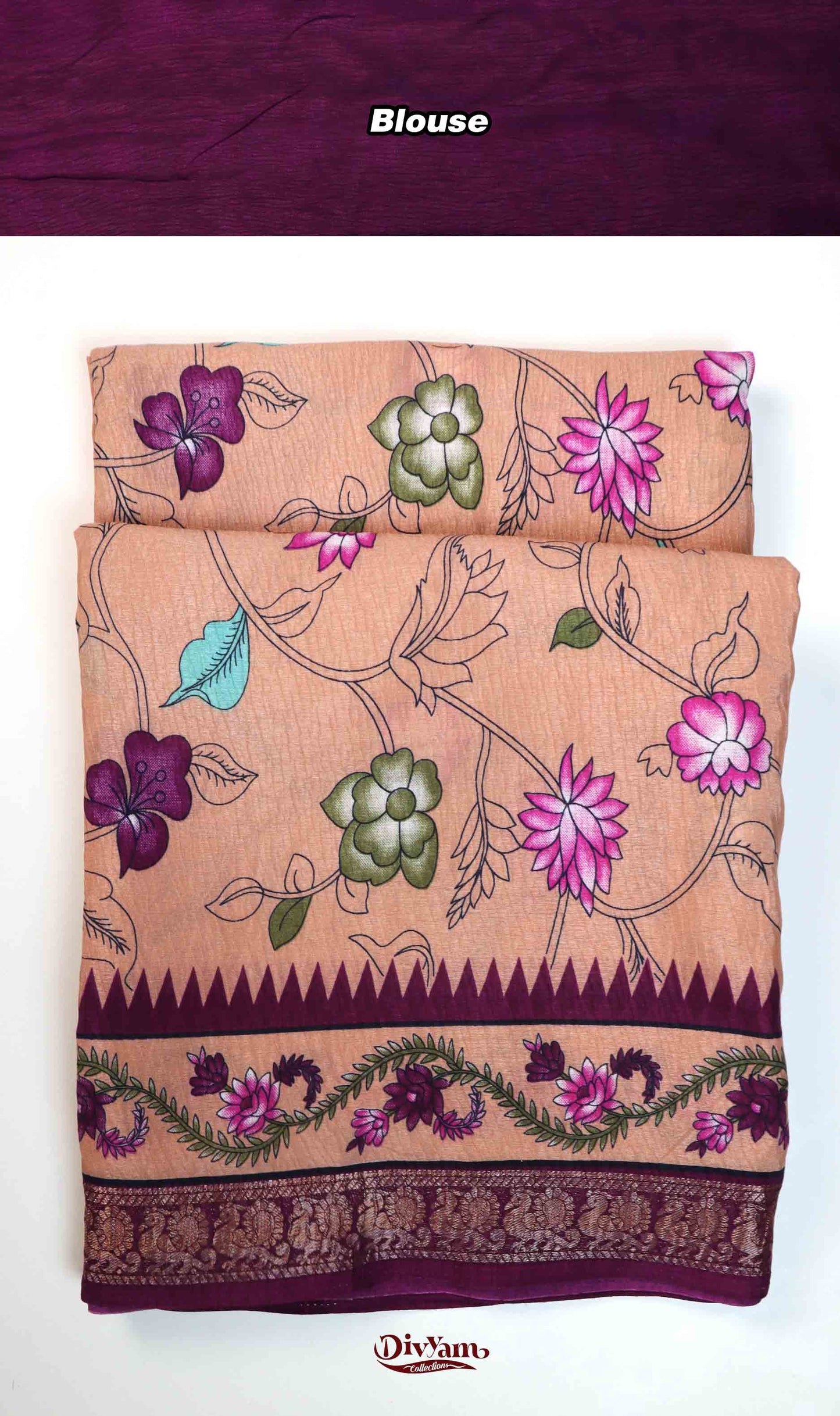 DC204 | Crushed Maheshwari Silk Saree with Narayanpet Border