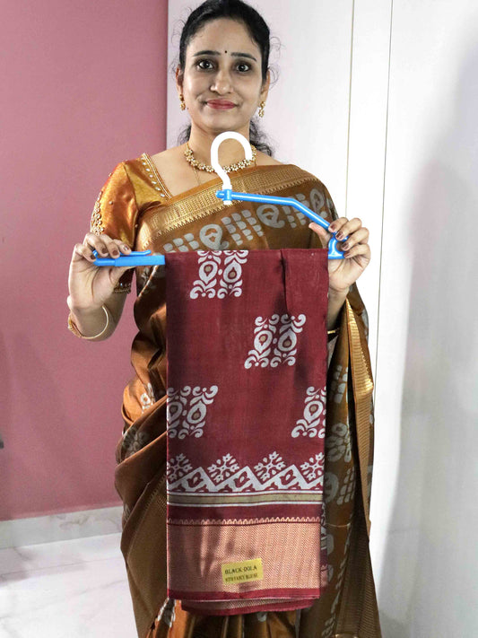 Maroon Colour Dola Silk Saree with Fancy Blouse