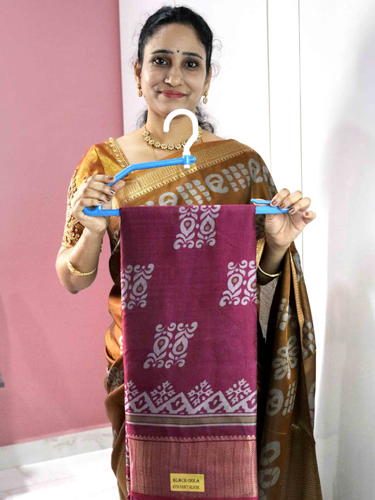 Magenta Colour Dola Silk Saree with Fancy Blouse