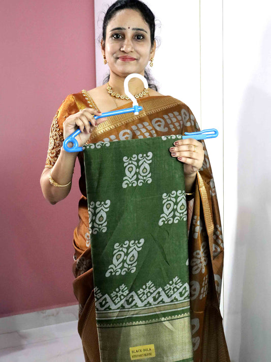 Green Colour Dola Silk Saree with Fancy Blouse