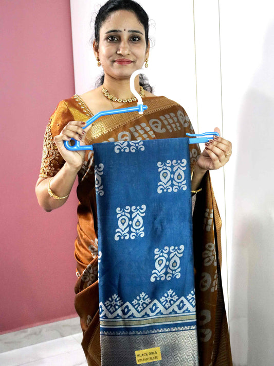 Blue Colour Dola Silk Saree with Fancy Blouse