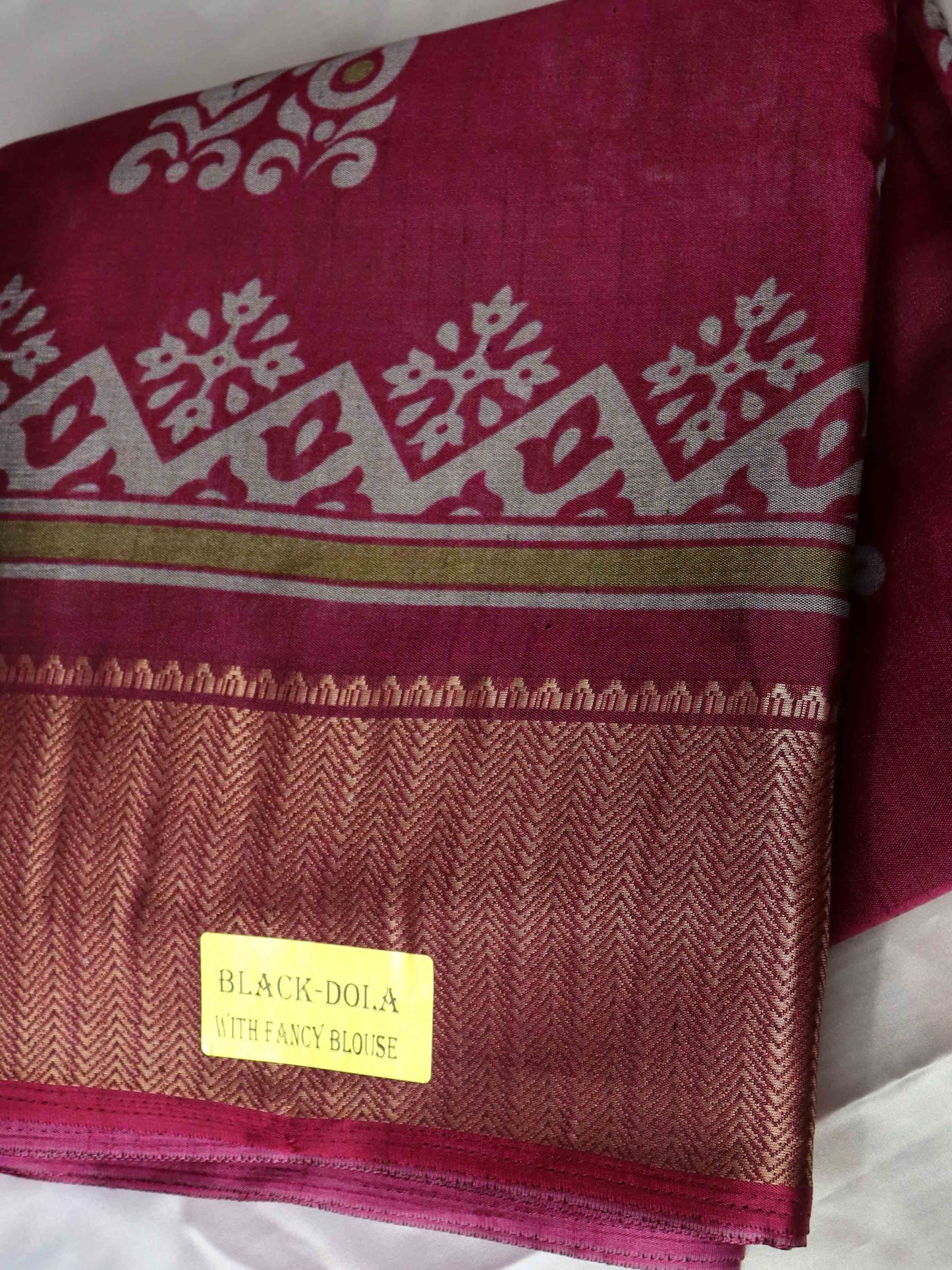Magenta Colour Dola Silk Saree with Fancy Blouse