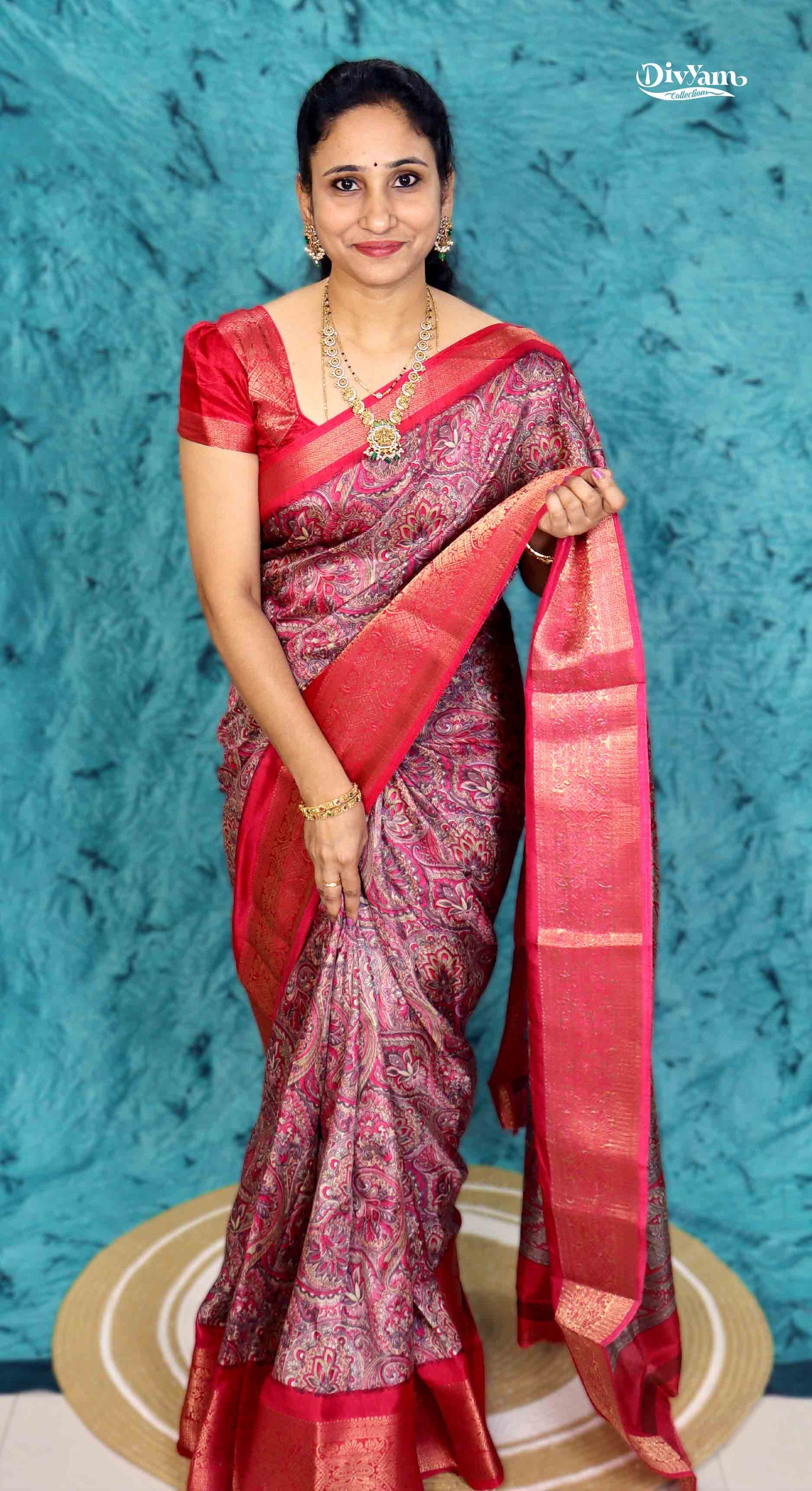 DC263 | Modal Silk Floral Pattern Saree with Running Blouse