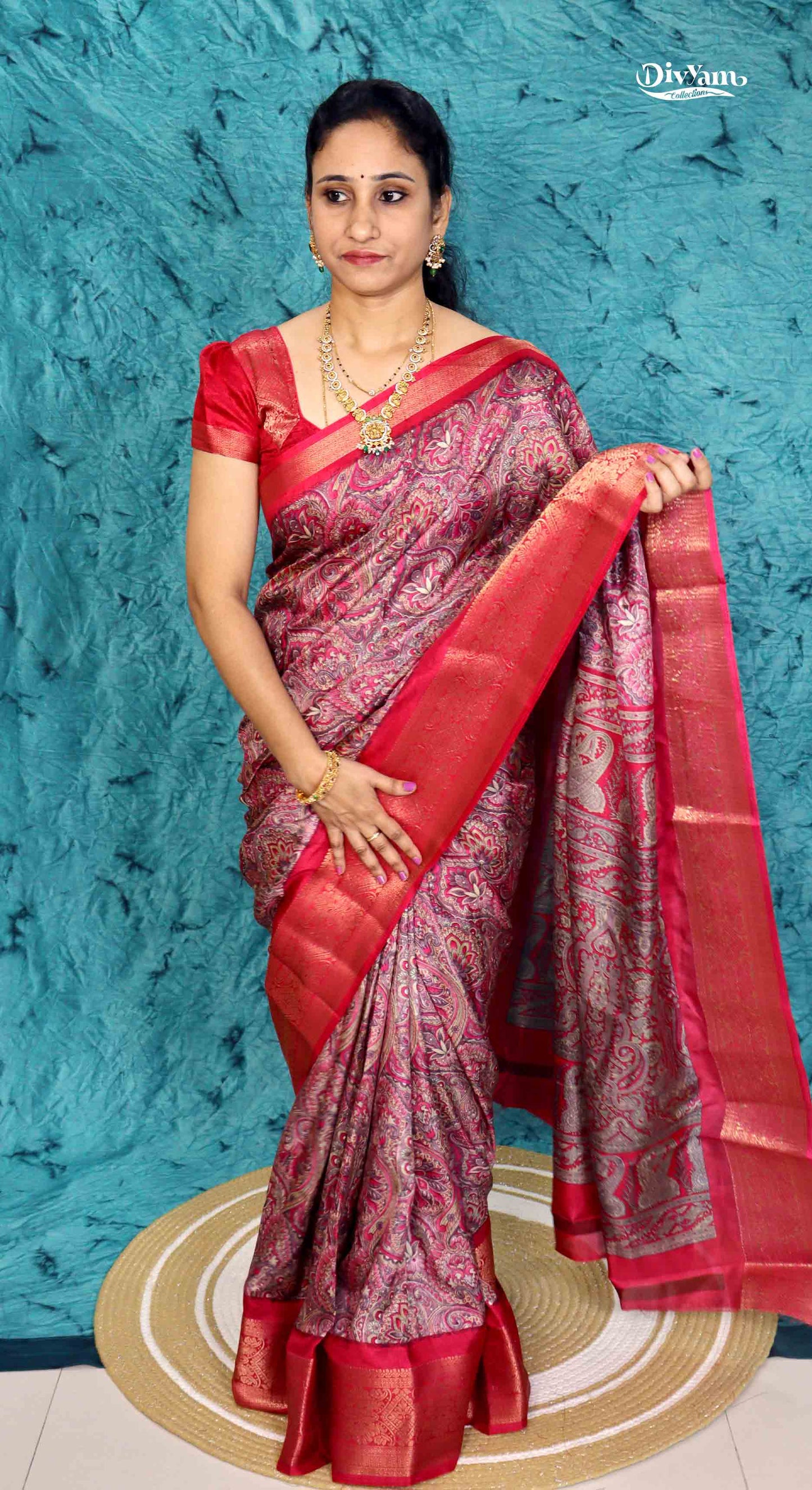 DC263 | Modal Silk Floral Pattern Saree with Running Blouse