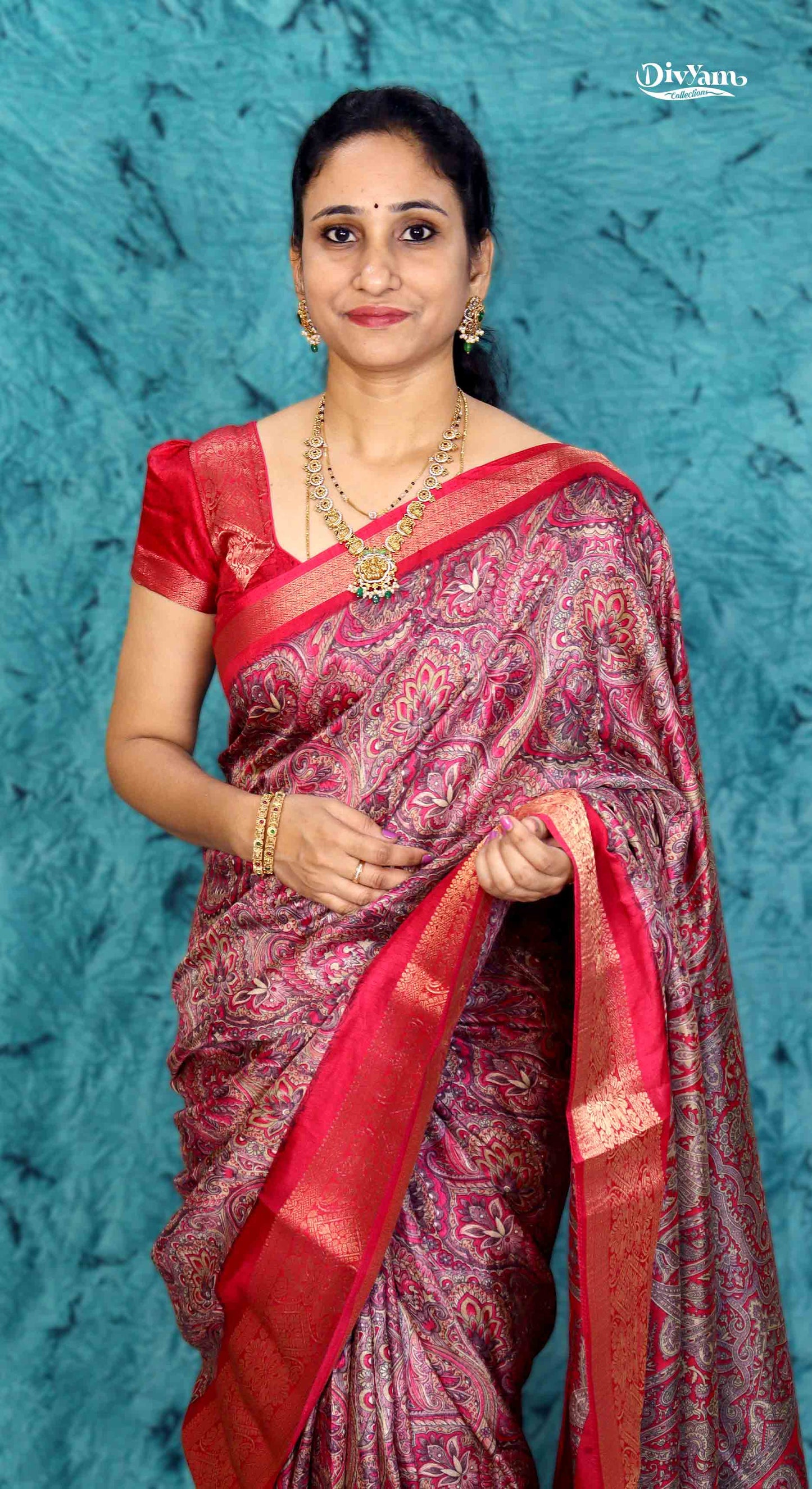 DC263 | Modal Silk Floral Pattern Saree with Running Blouse