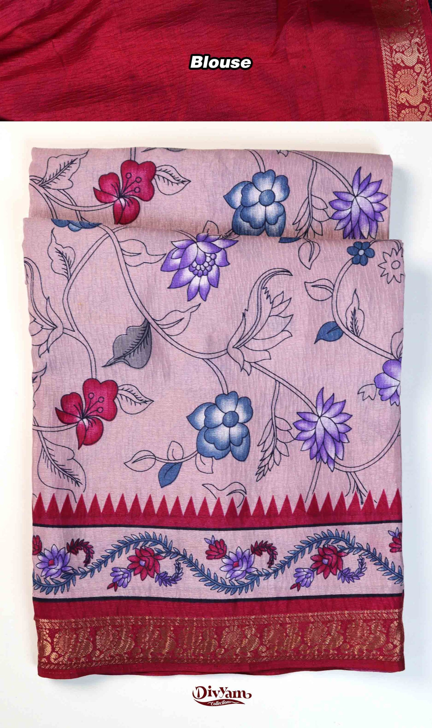 DC204 | Crushed Maheshwari Silk Saree with Narayanpet Border