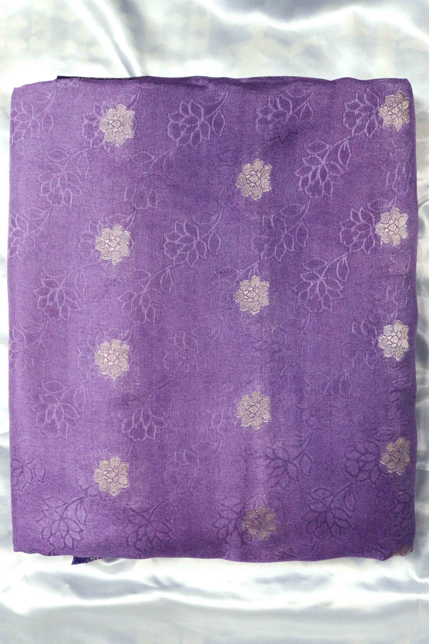 Pastel Purple Designer Silk Saree – Double Border with Pichwai Print