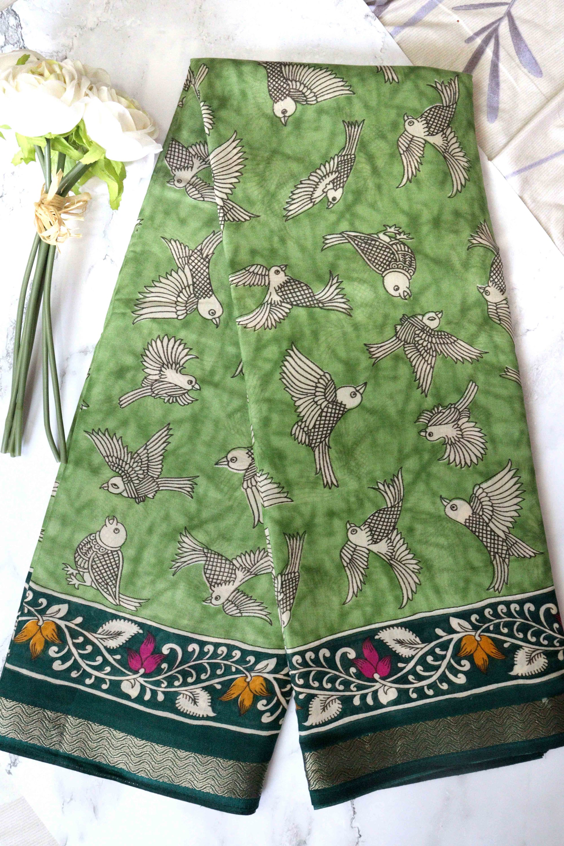 Parrot Green with Dark Green