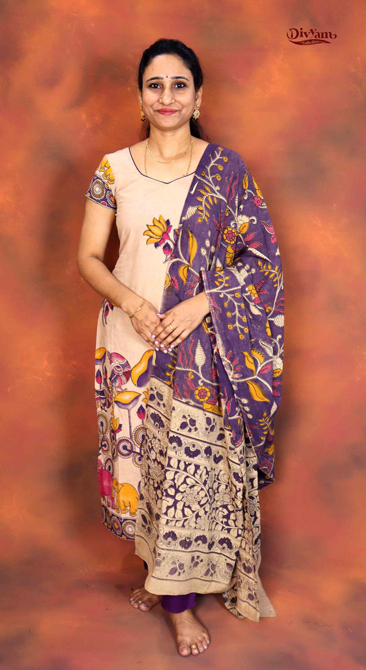 DC210 | Pure Cotton Dress Materials with Kalamkari  Print – 2 Piece Sets