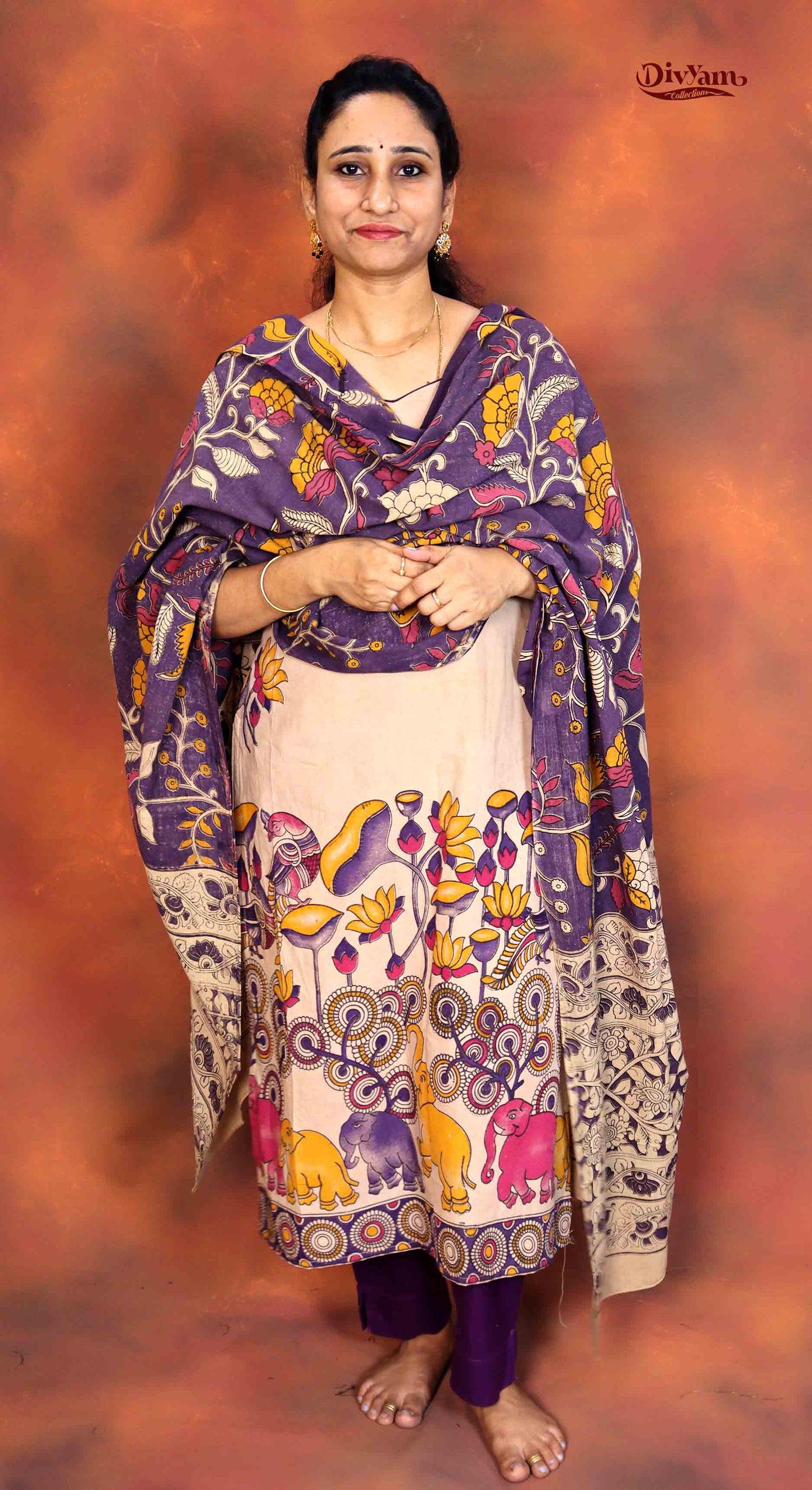 DC210 | Pure Cotton Dress Materials with Kalamkari  Print – 2 Piece Sets