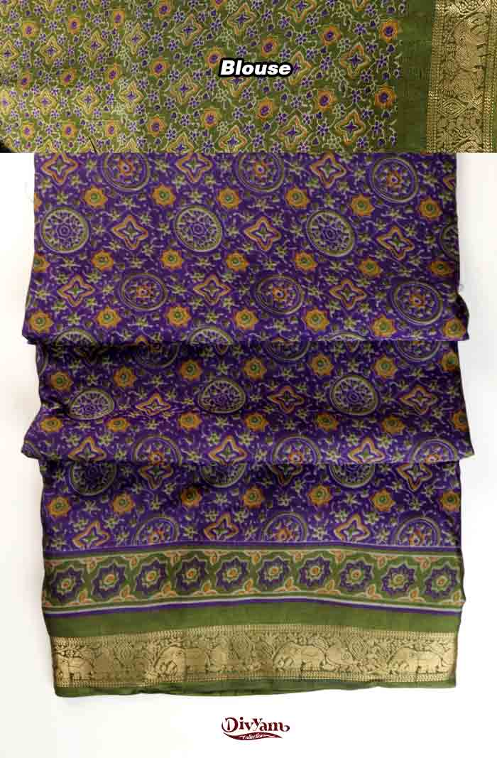 DC322 | Maheshwari Silk Saree with Geometric Design & Running Blouse