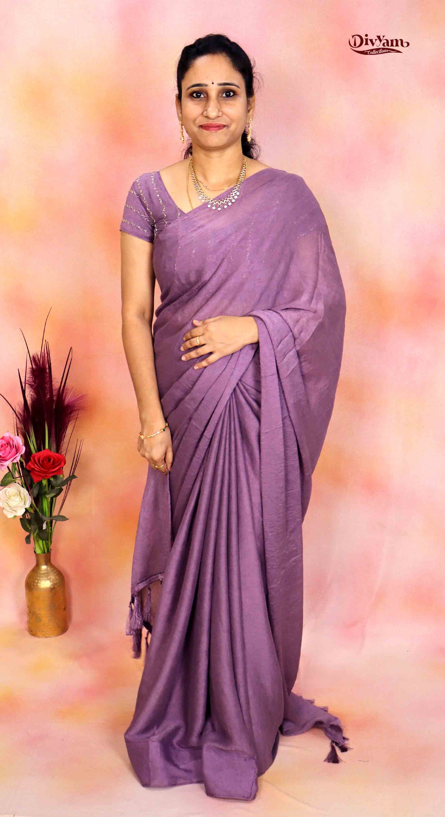 DC226 | Rangoli Crush Saree with Designer Work Blouse Piece