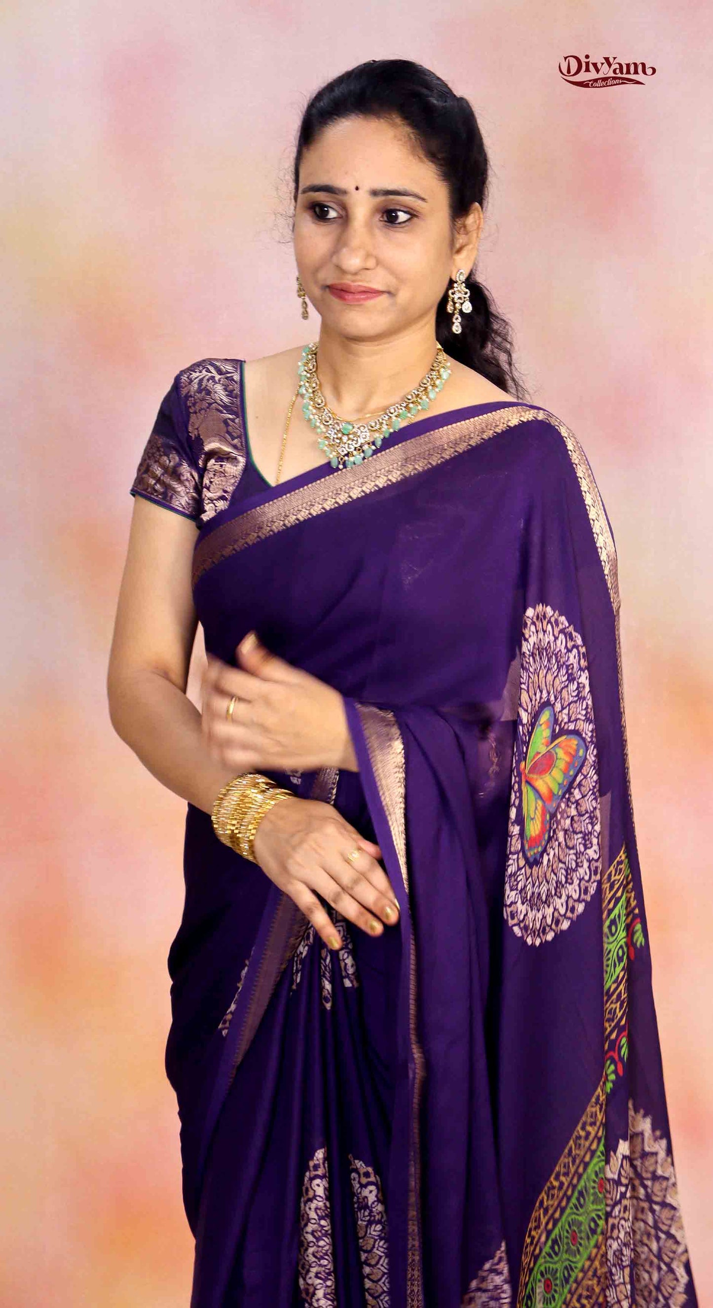 DC258 | Premium Soft Viscose Georgette Saree | Elegant Party Wear