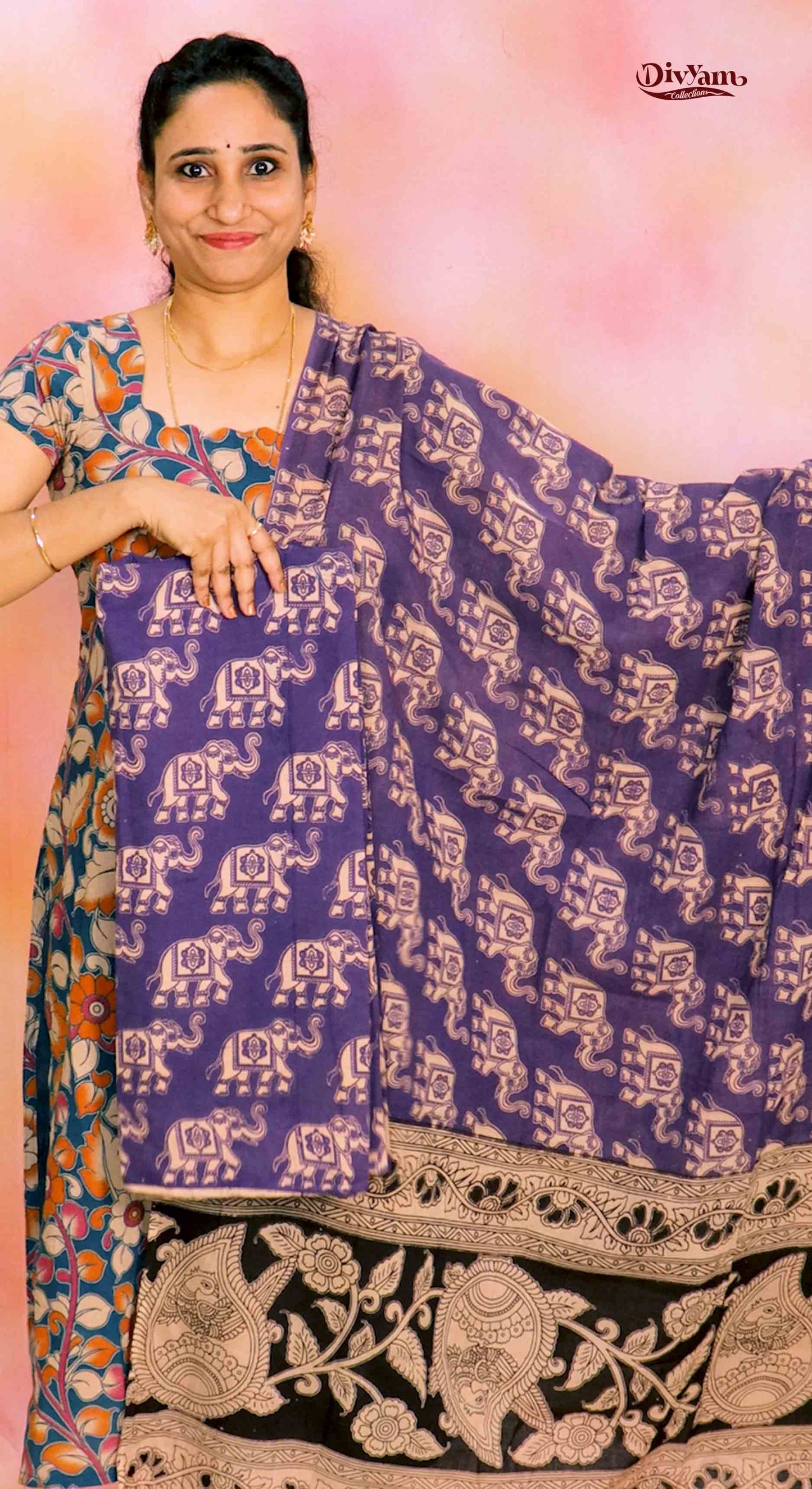DC219 | Pure Cotton Dress Materials with Kalamkari  Print – 2 Piece Sets