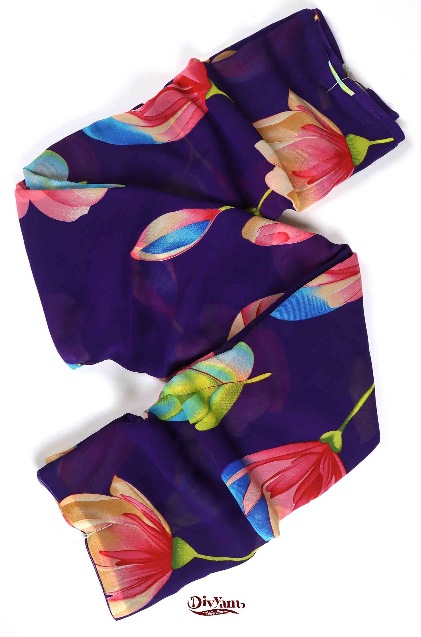 DC253 | Soft Georgette Daily Wear Saree with Unique Floral Design