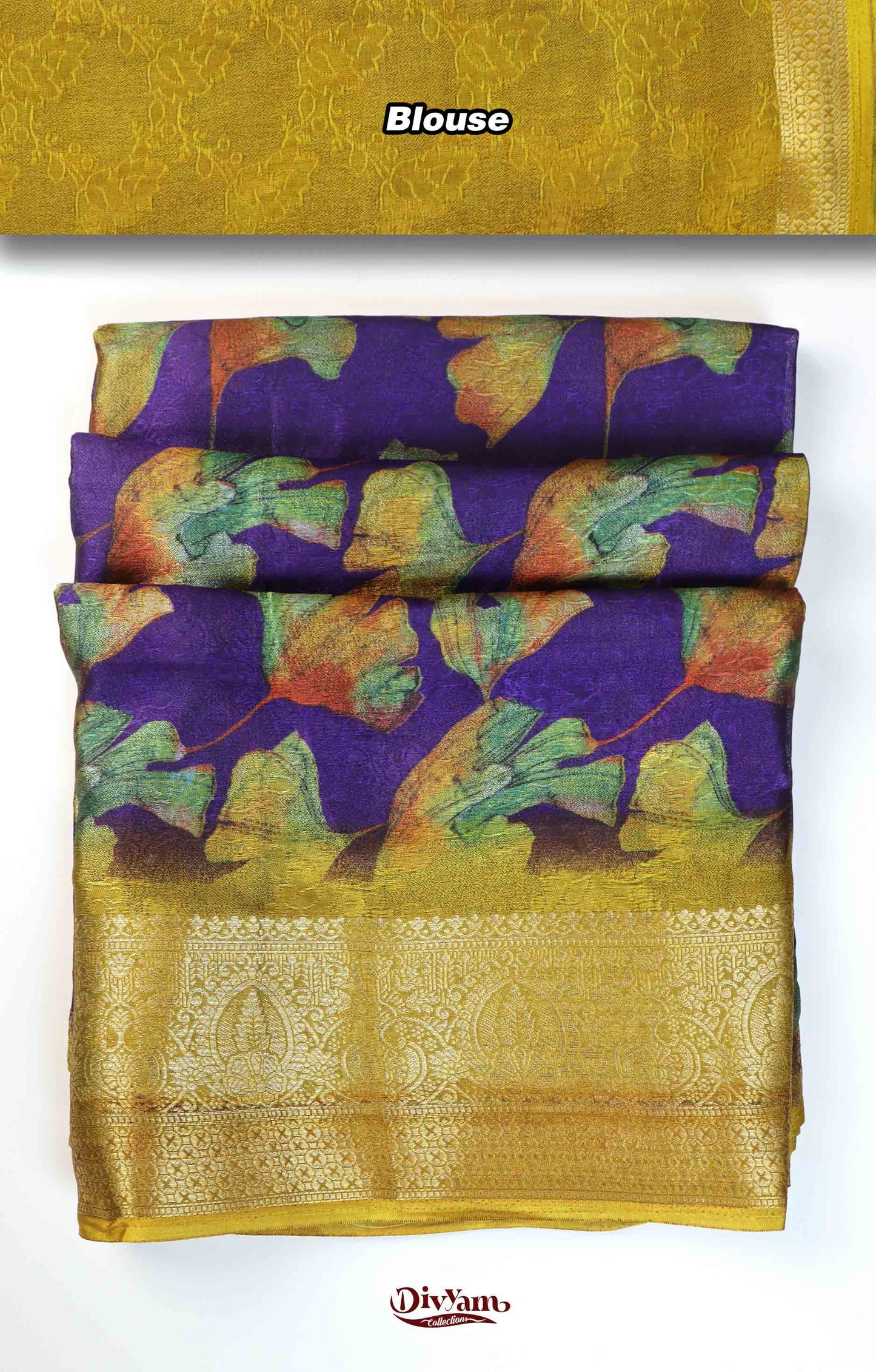 DC259 | Fancy Moss Georgette Silk Saree with Floral Design & Jacquard Border