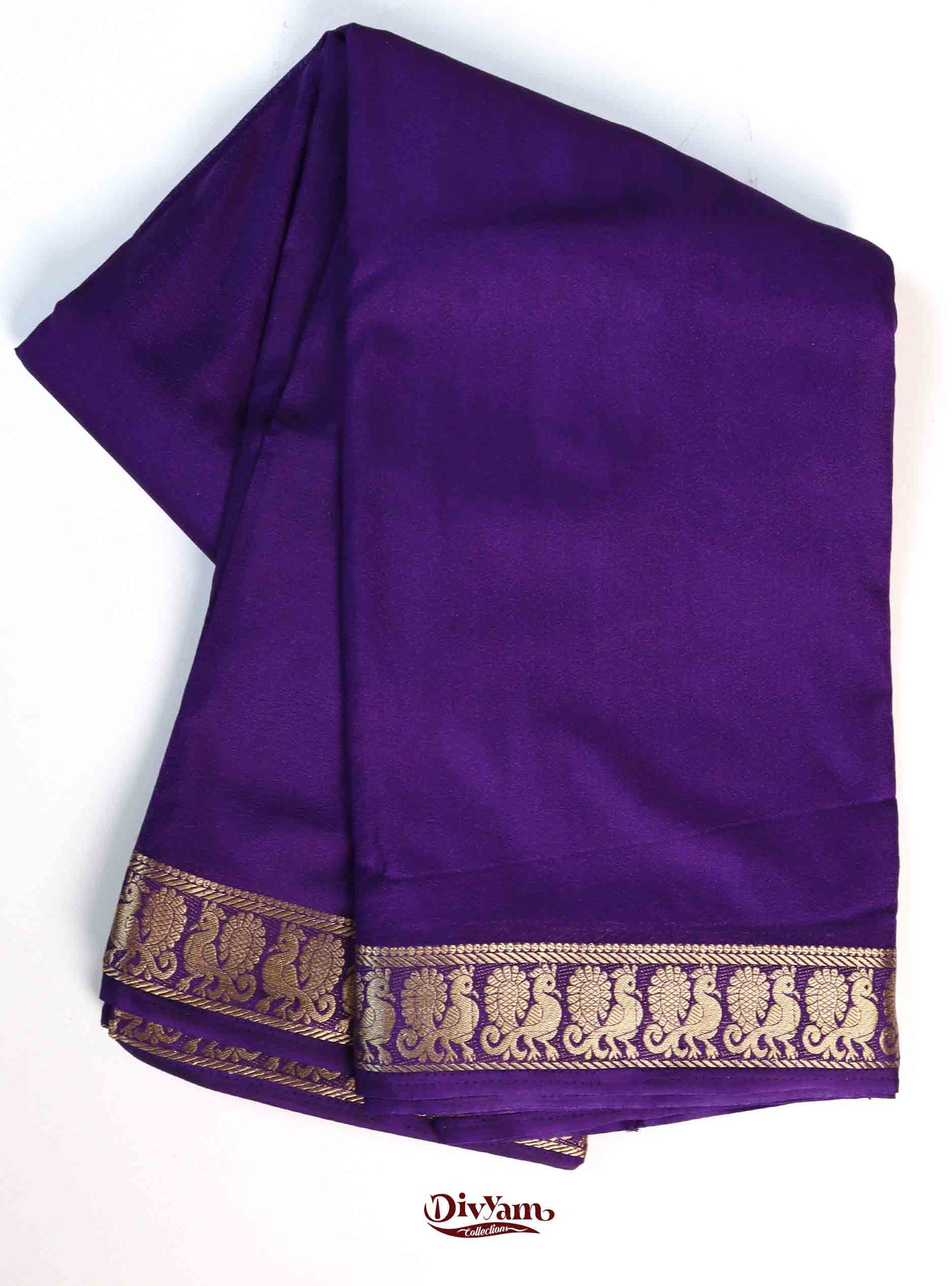 DC194 | Mysore Crepe Silk Saree with Rich Jari Border & Woven Pallu