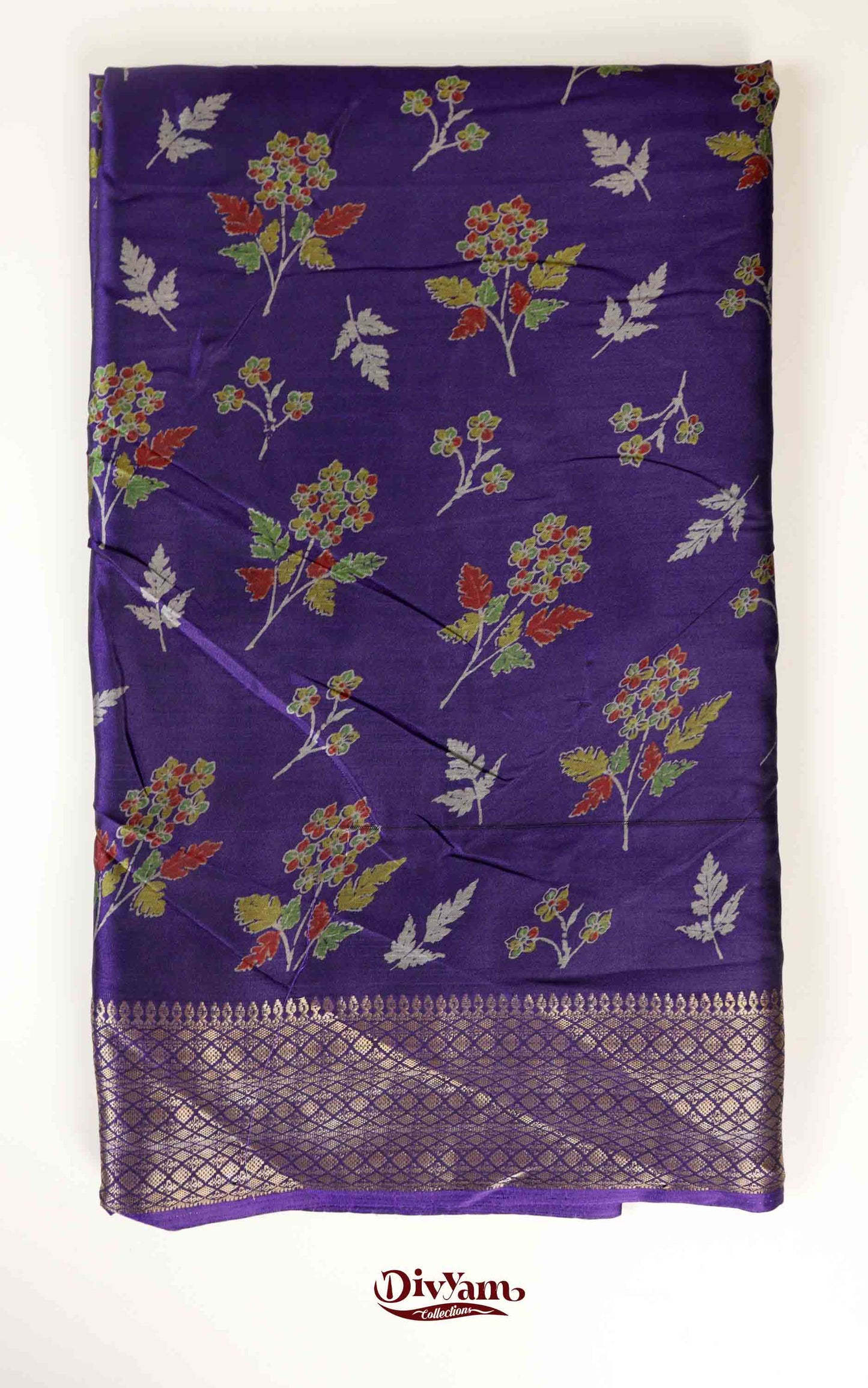 DC168 | Budget Fancy Silk Saree with Floral Design & Jacquard Temple Border | 8 Colours Collection