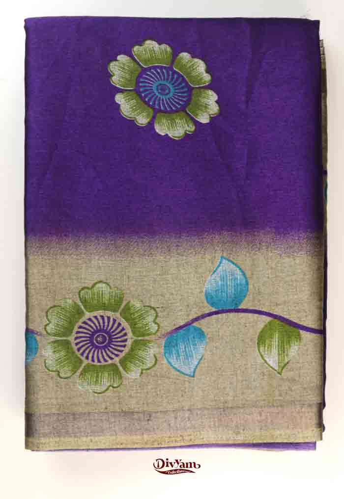 DC306 | Soft Modal Silk Saree with Brush-Painted Floral Print